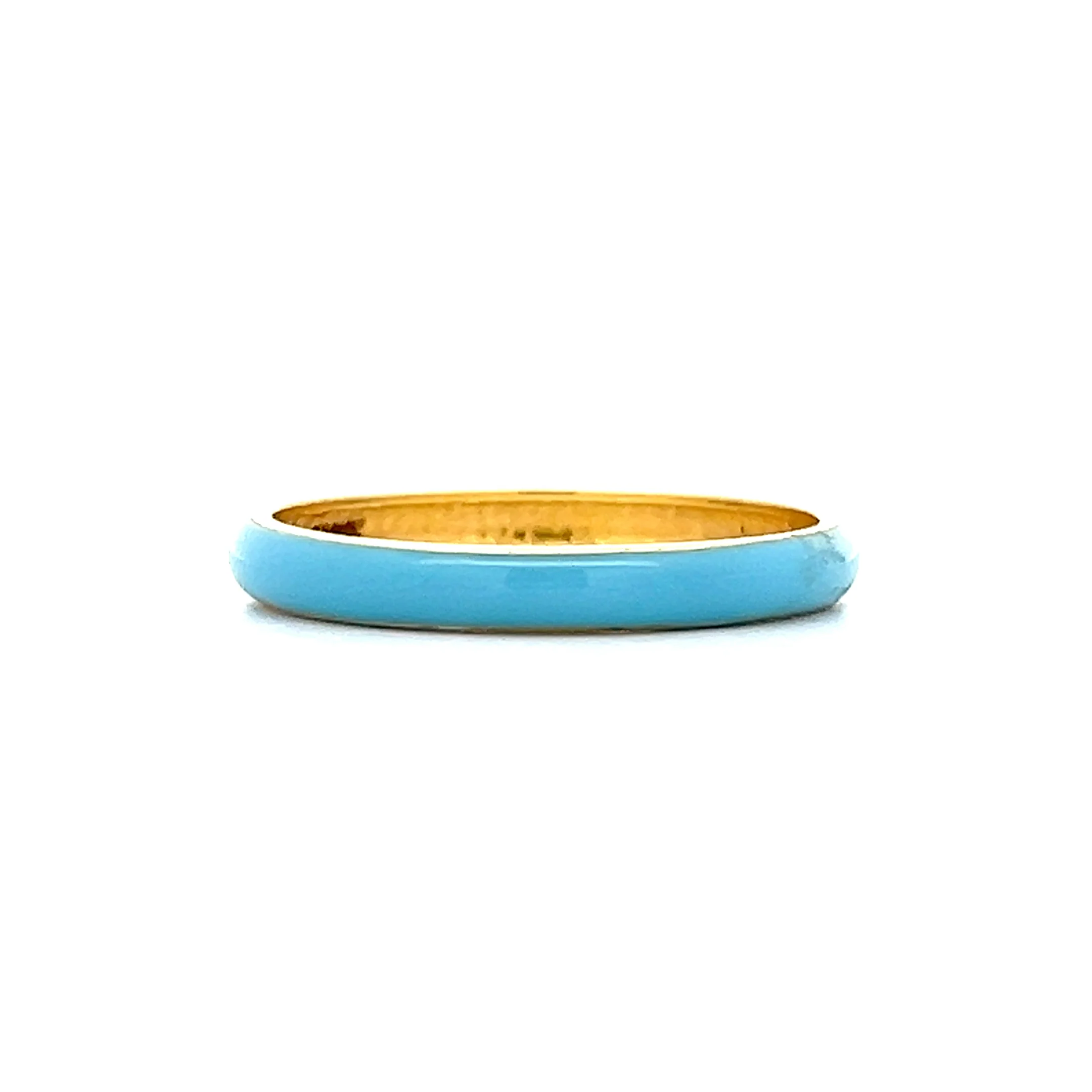 Light Blue Enamel Eternity Band in 14k Yellow Gold - Image 2