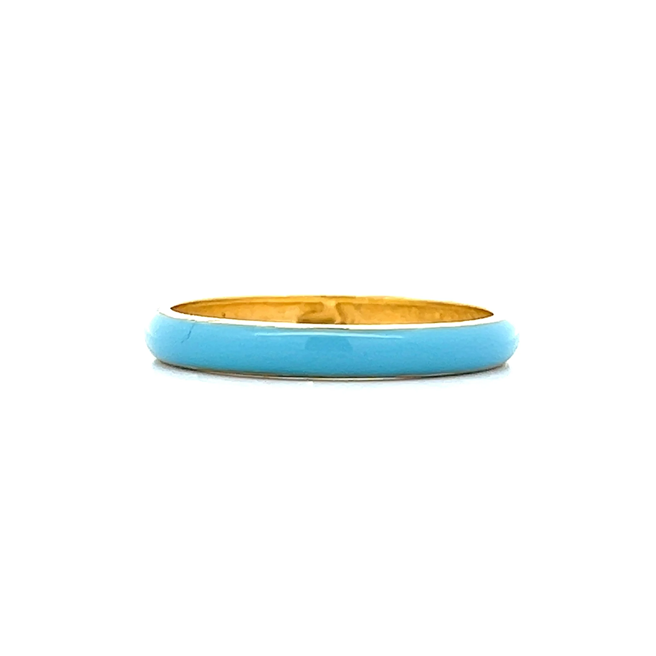 Light Blue Enamel Eternity Band in 14k Yellow Gold - Image 3