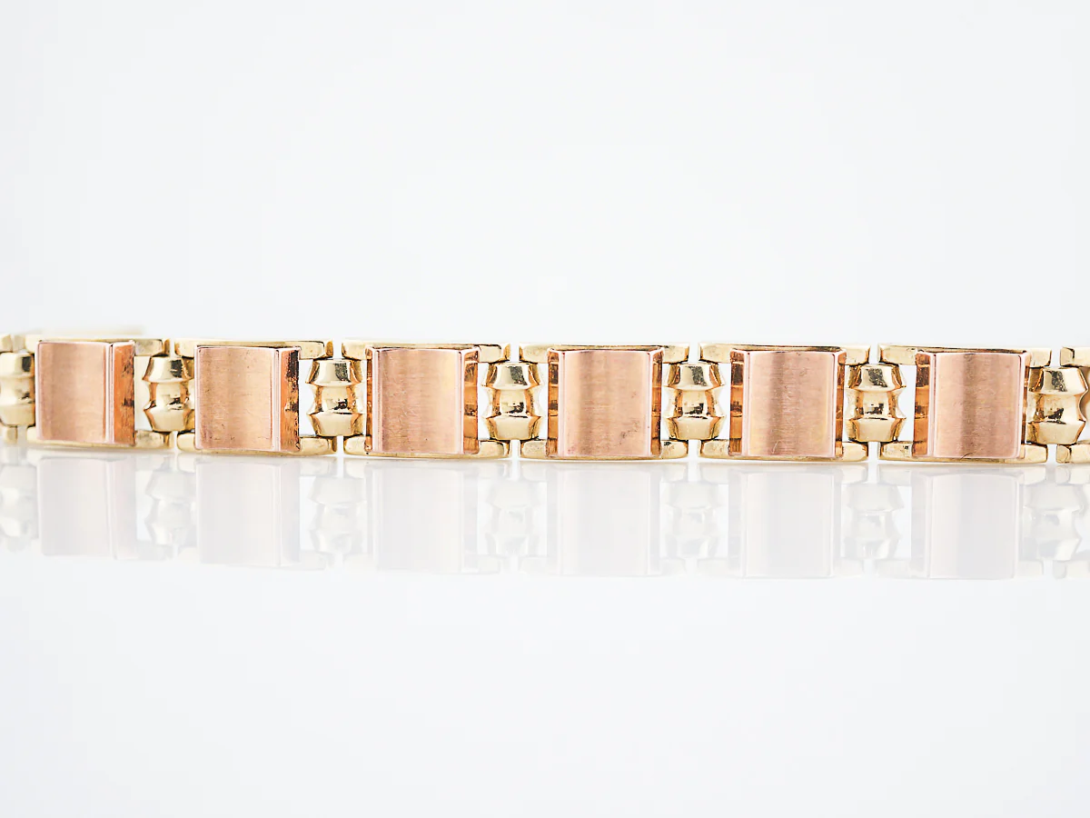 Link Bracelet Retro in 14k Rose & Yellow Gold - Image 2