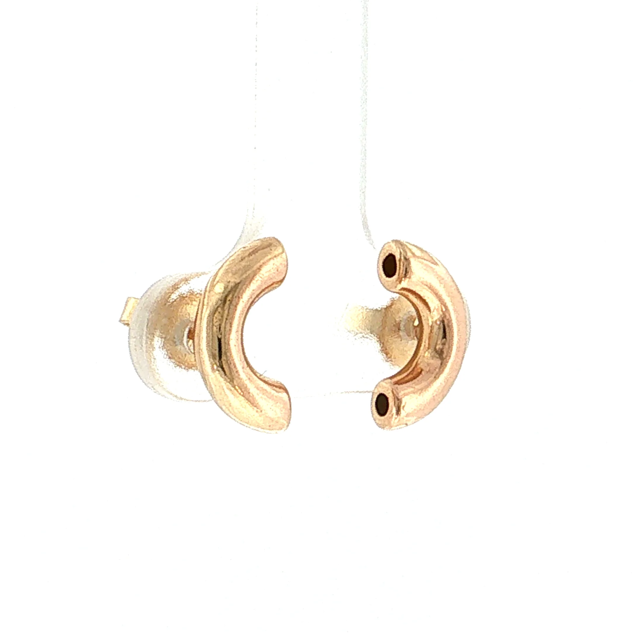 Macaroni Stud Earrings 14k Yellow Gold - Image 3
