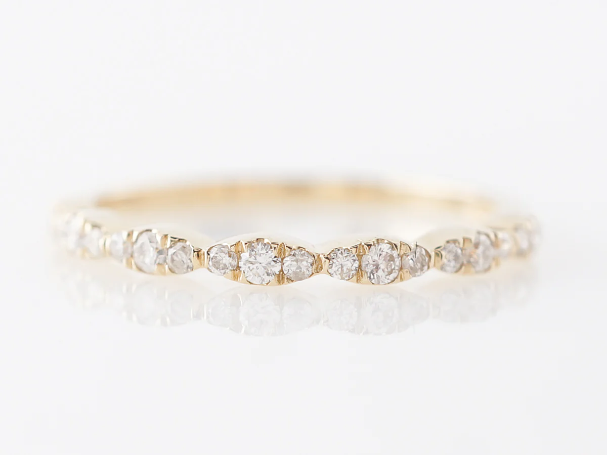 Marquis Shaped Diamond Cluster Band in 18k Yellow Gold