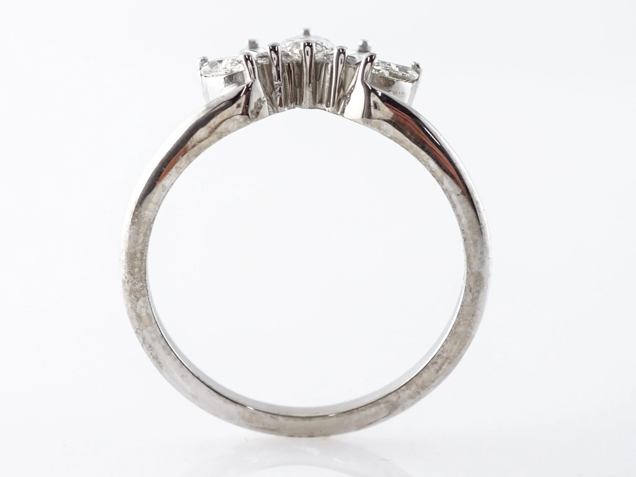 Marquise & Baguette Diamond Wedding Band in White Gold - Image 4