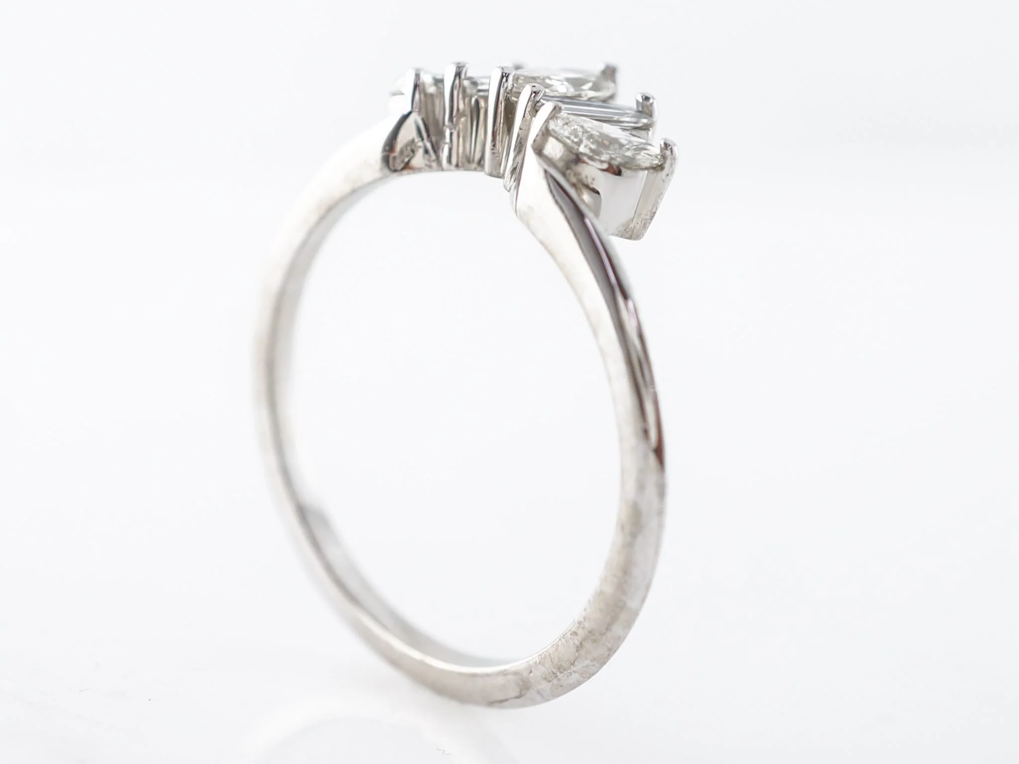 Marquise & Baguette Diamond Wedding Band in White Gold - Image 5