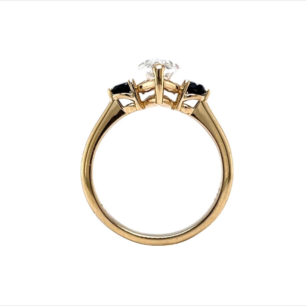 1.53 Marquise Cut & Black Diamond Engagement Ring in 14k Gold - Image 4