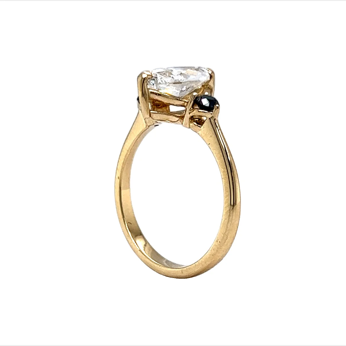 1.53 Marquise Cut & Black Diamond Engagement Ring in 14k Gold - Image 5