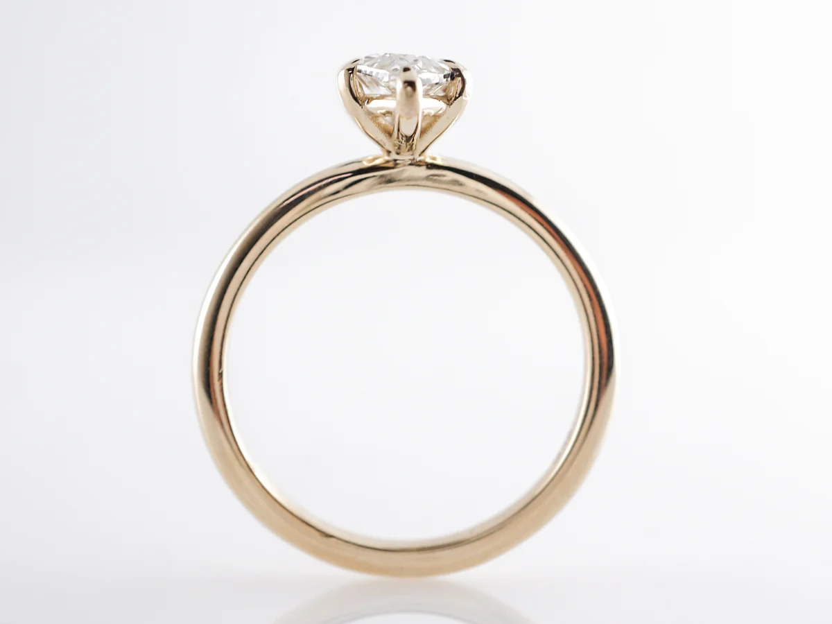 Marquise Diamond Engagement Ring 14k Yellow Gold - Image 4