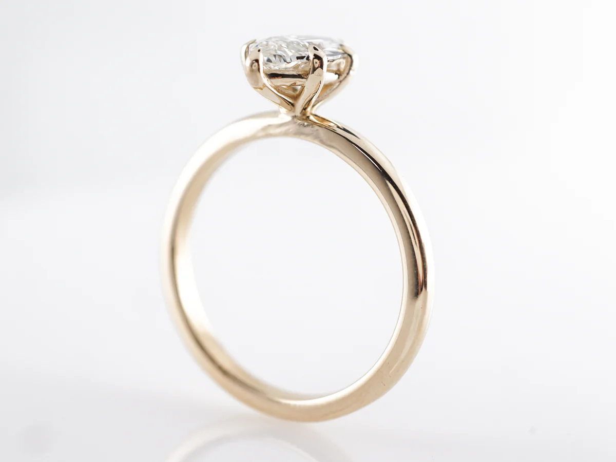 Marquise Diamond Engagement Ring 14k Yellow Gold - Image 5