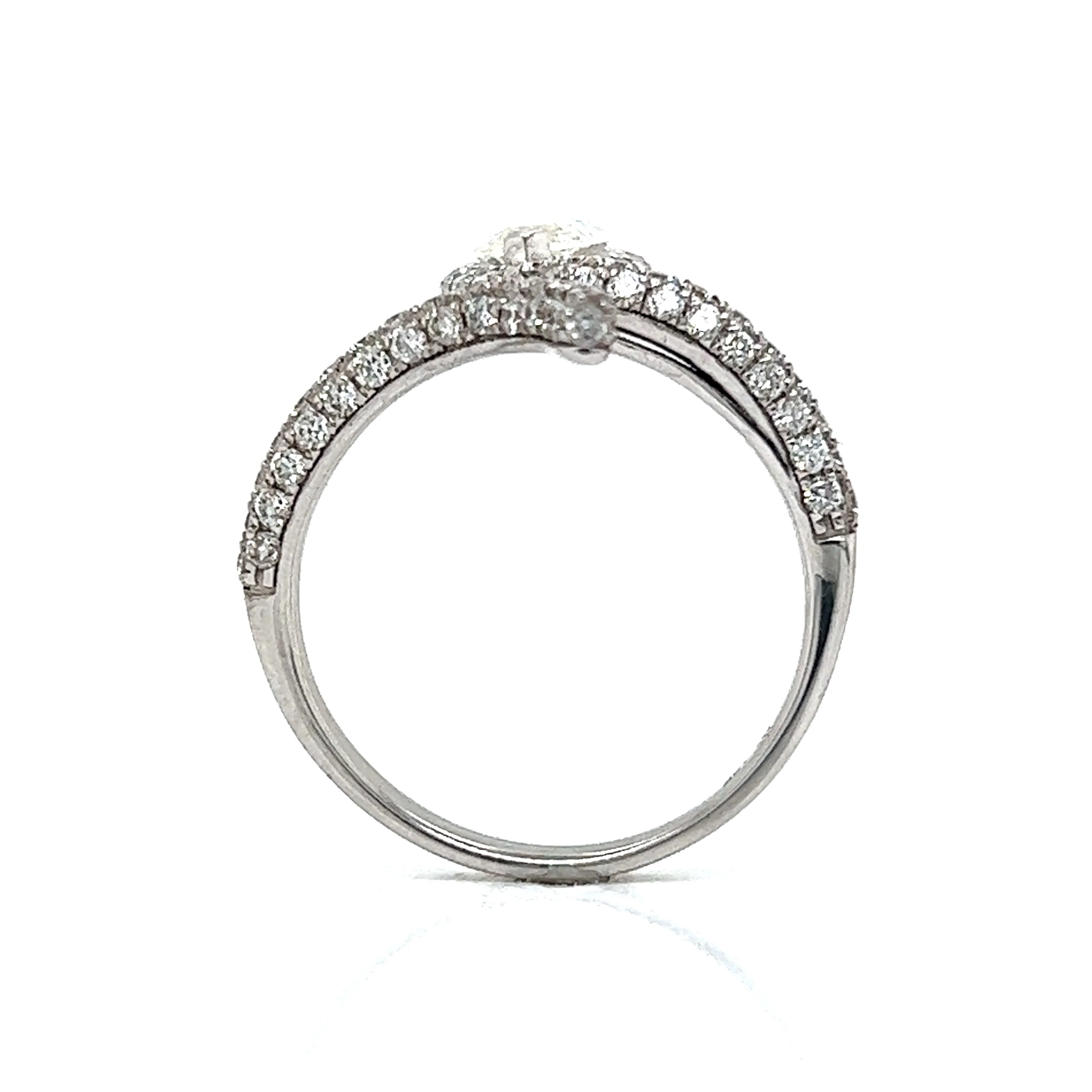 Marquise Diamond Snake Shaped Ring in 14k White Gold - Image 4