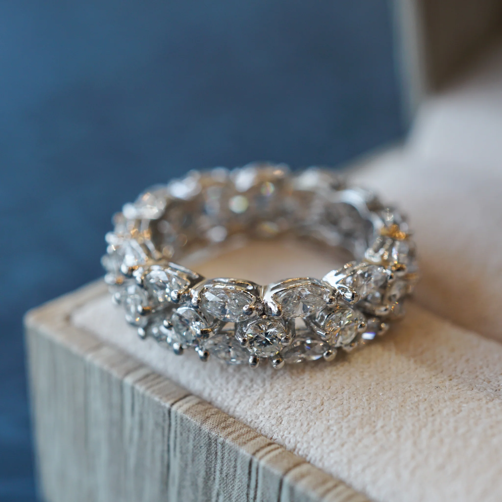 Marquise & Round Diamond Eternity Band in Platinum - Image 7