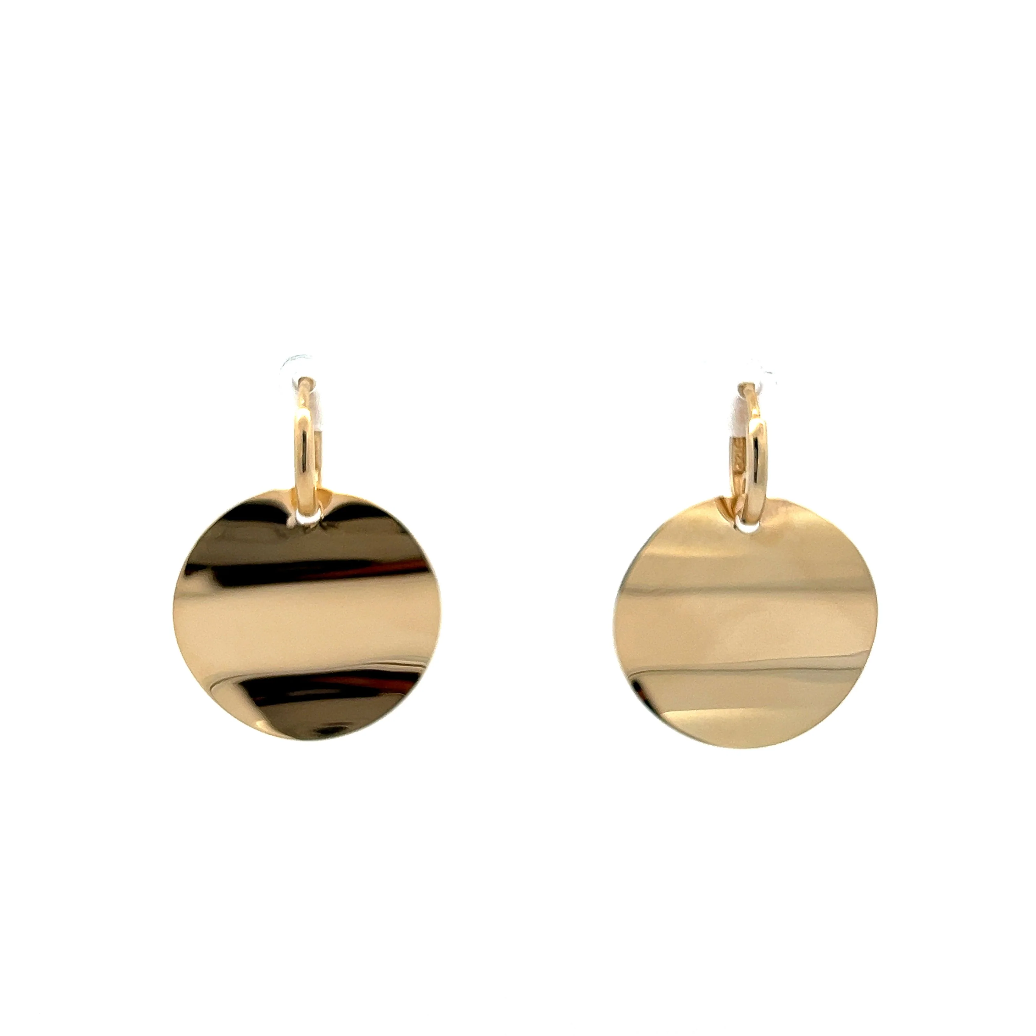 Medallion Textured Earrings in 14k Yellow Gold
