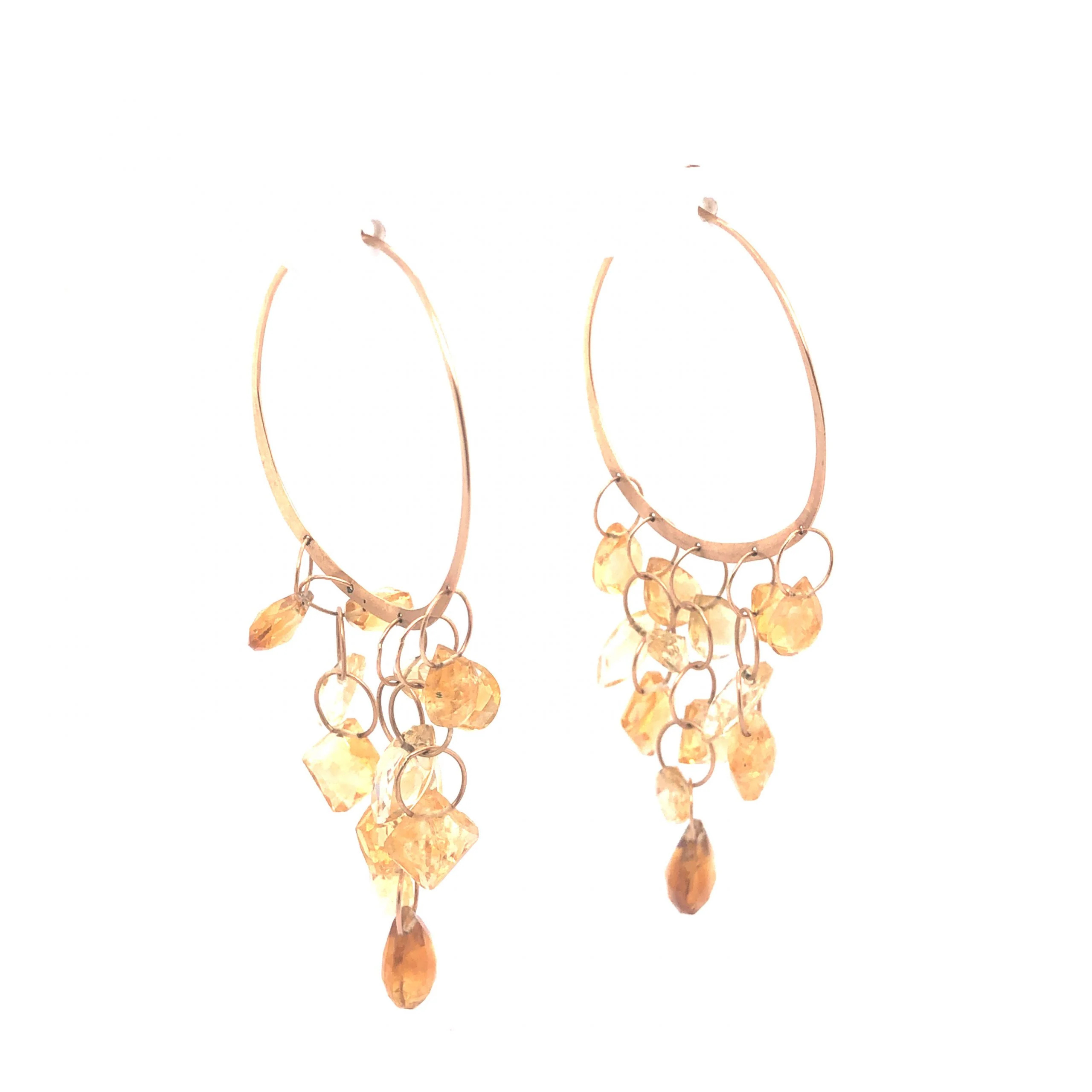 Melissa Joy Manning Earrings w/ Citrine in 14k Yellow Gold - Image 3