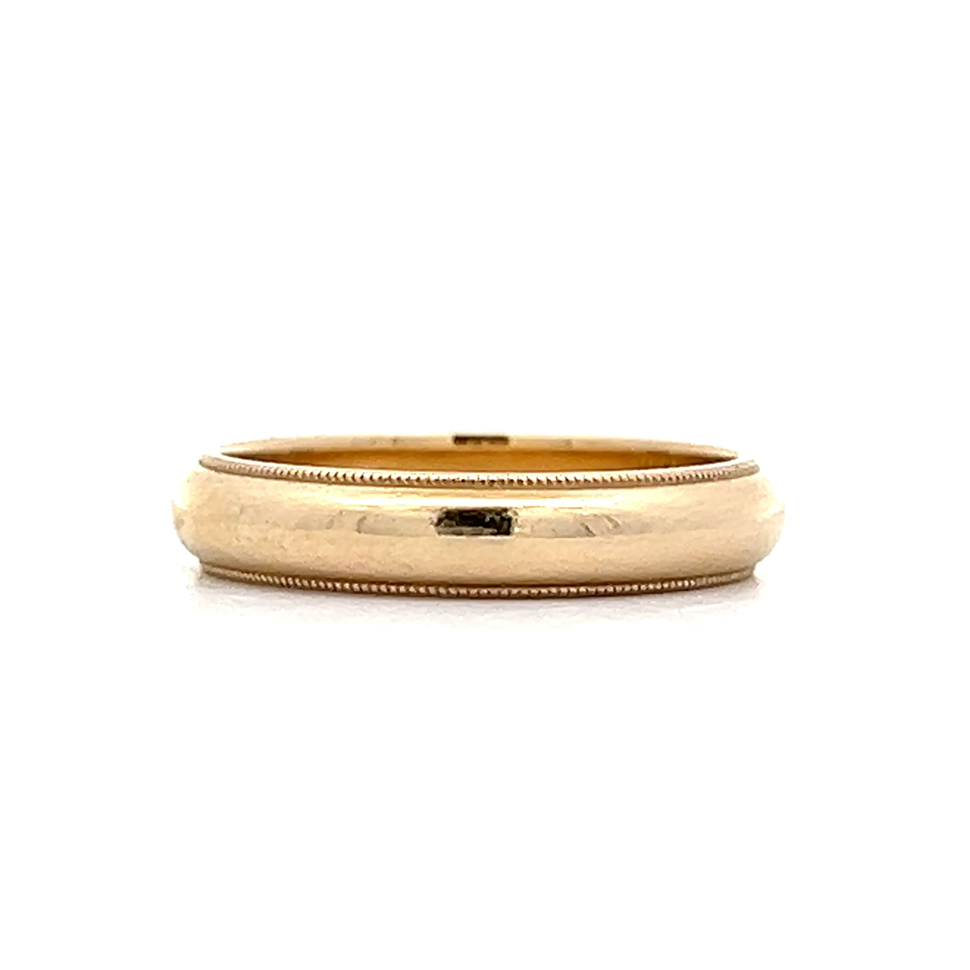 Mens 4mm Classic Wedding Band in 14k Yellow Gold - Image 3