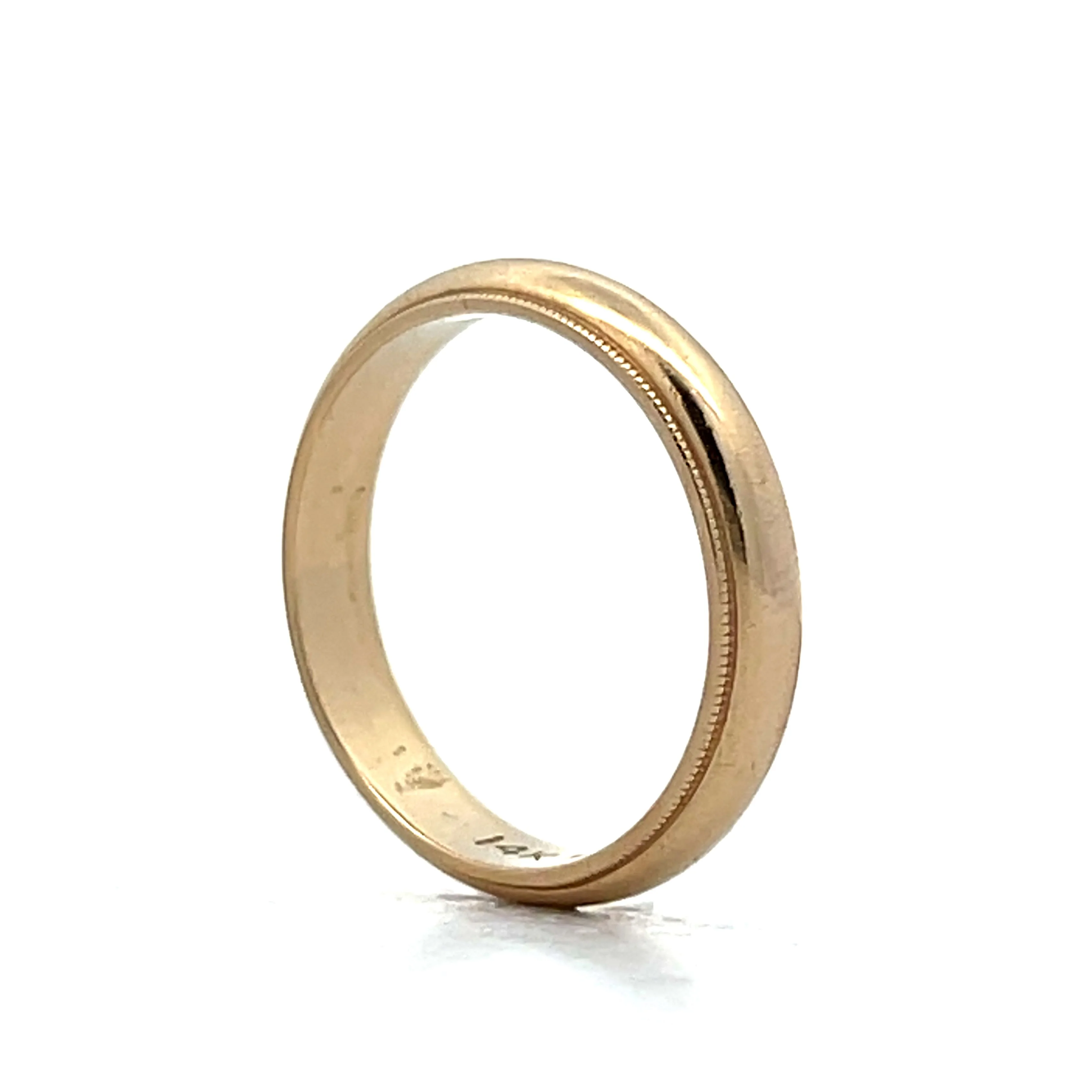 Mens 4mm Classic Wedding Band in 14k Yellow Gold - Image 5