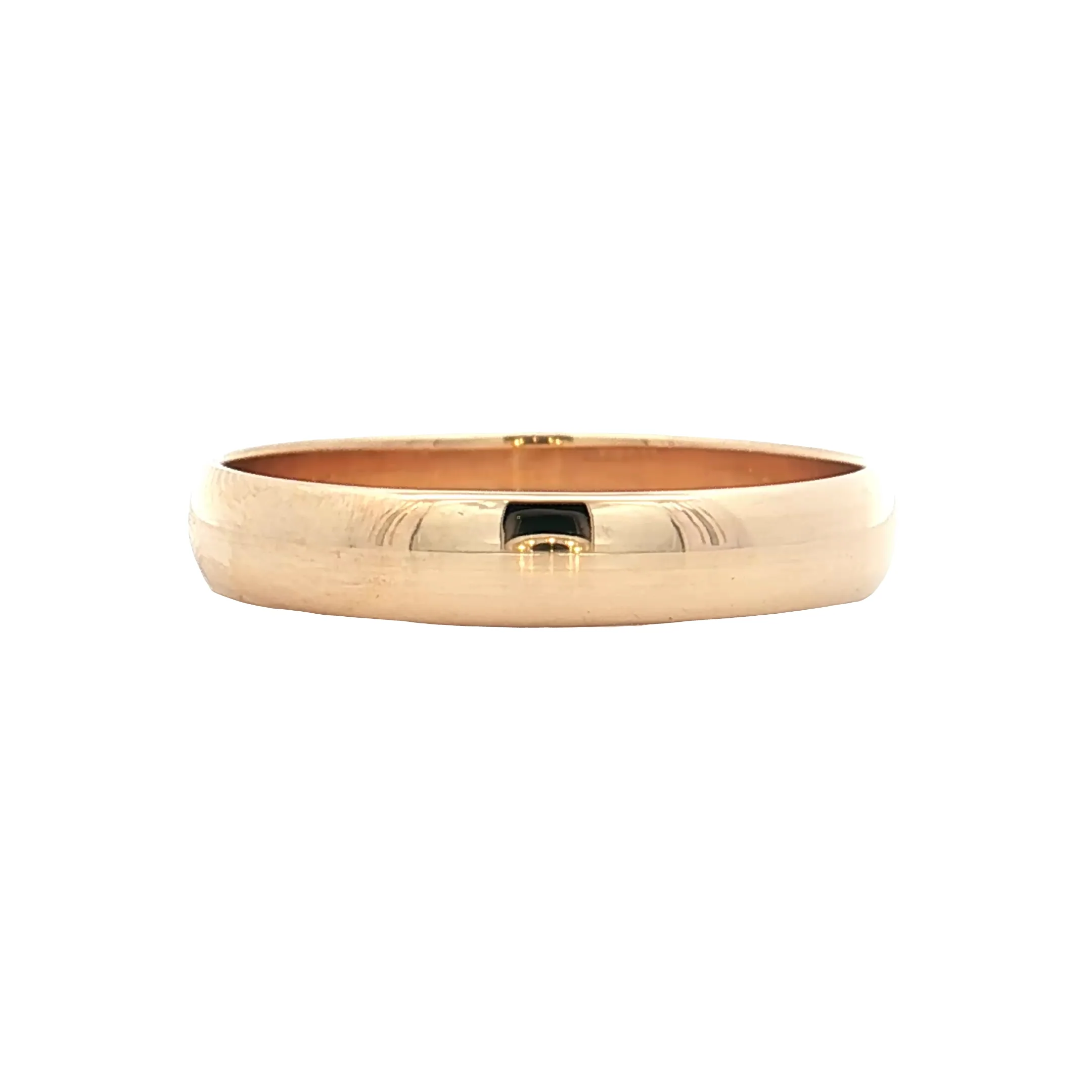 Mens 4mm Half Round Wedding Band 14k Yellow Gold