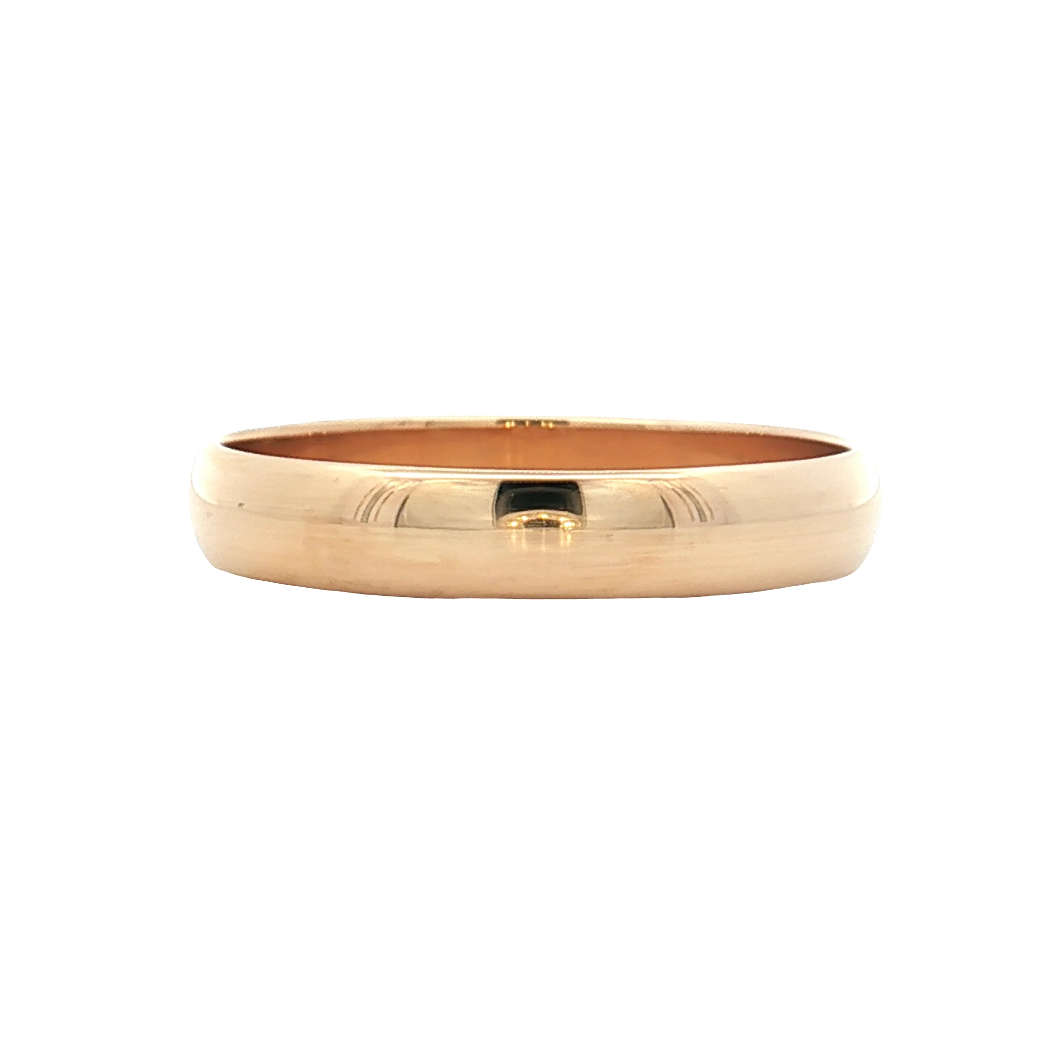 Mens 4mm Half Round Wedding Band 14k Yellow Gold - Image 3