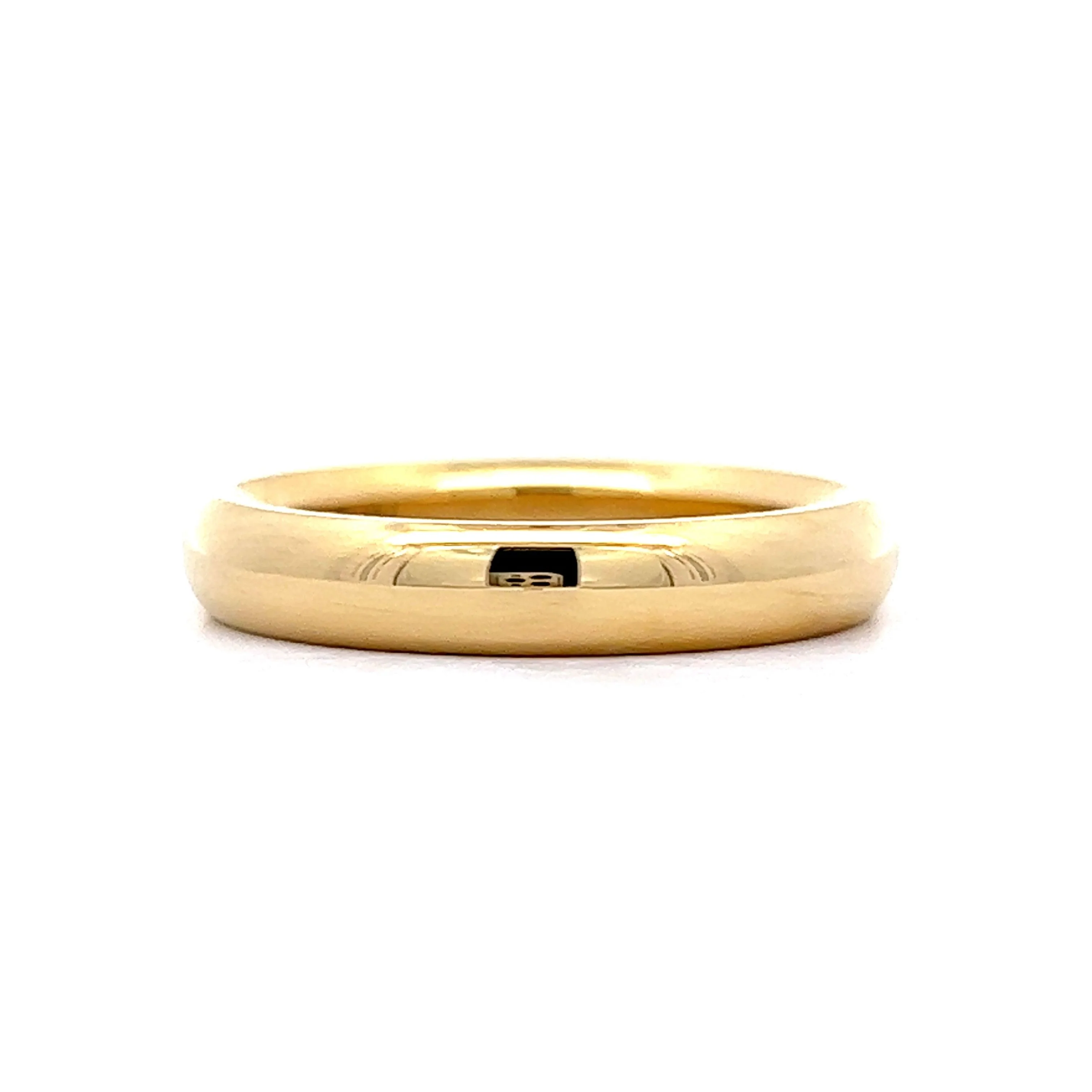 Men's 4mm Half Round Wedding Band in 18k Yellow Gold - Image 2