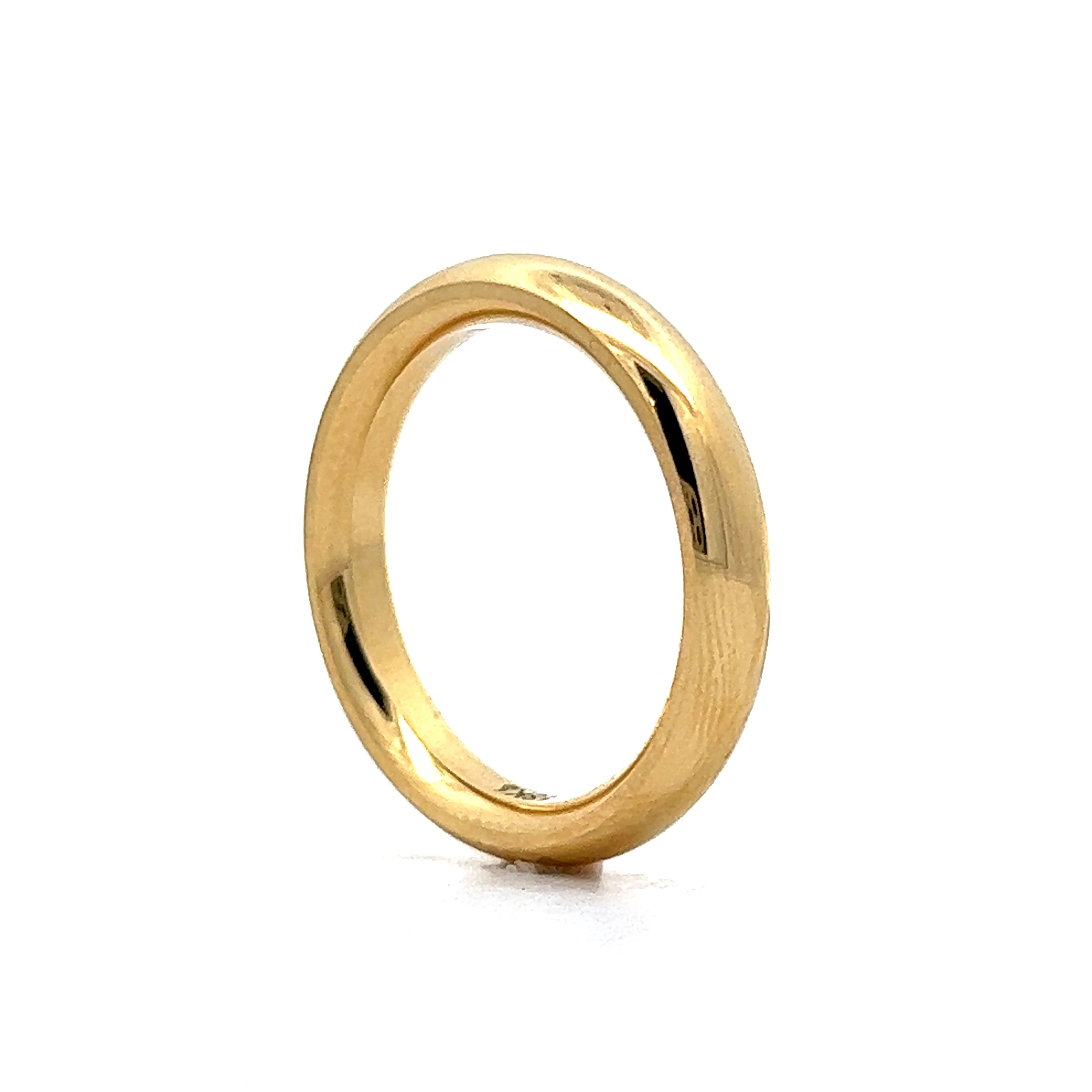 Men's 4mm Half Round Wedding Band in 18k Yellow Gold - Image 5