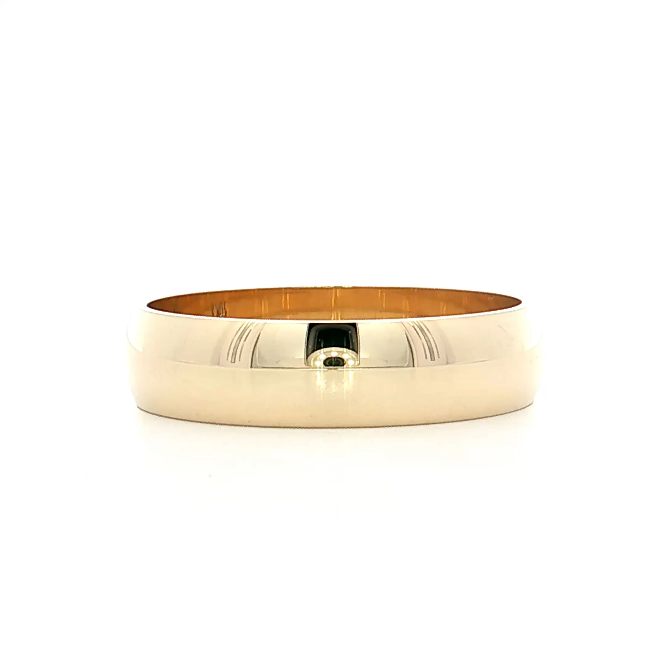 Men's 5mm Half Round Wedding Band 10k Yellow Gold