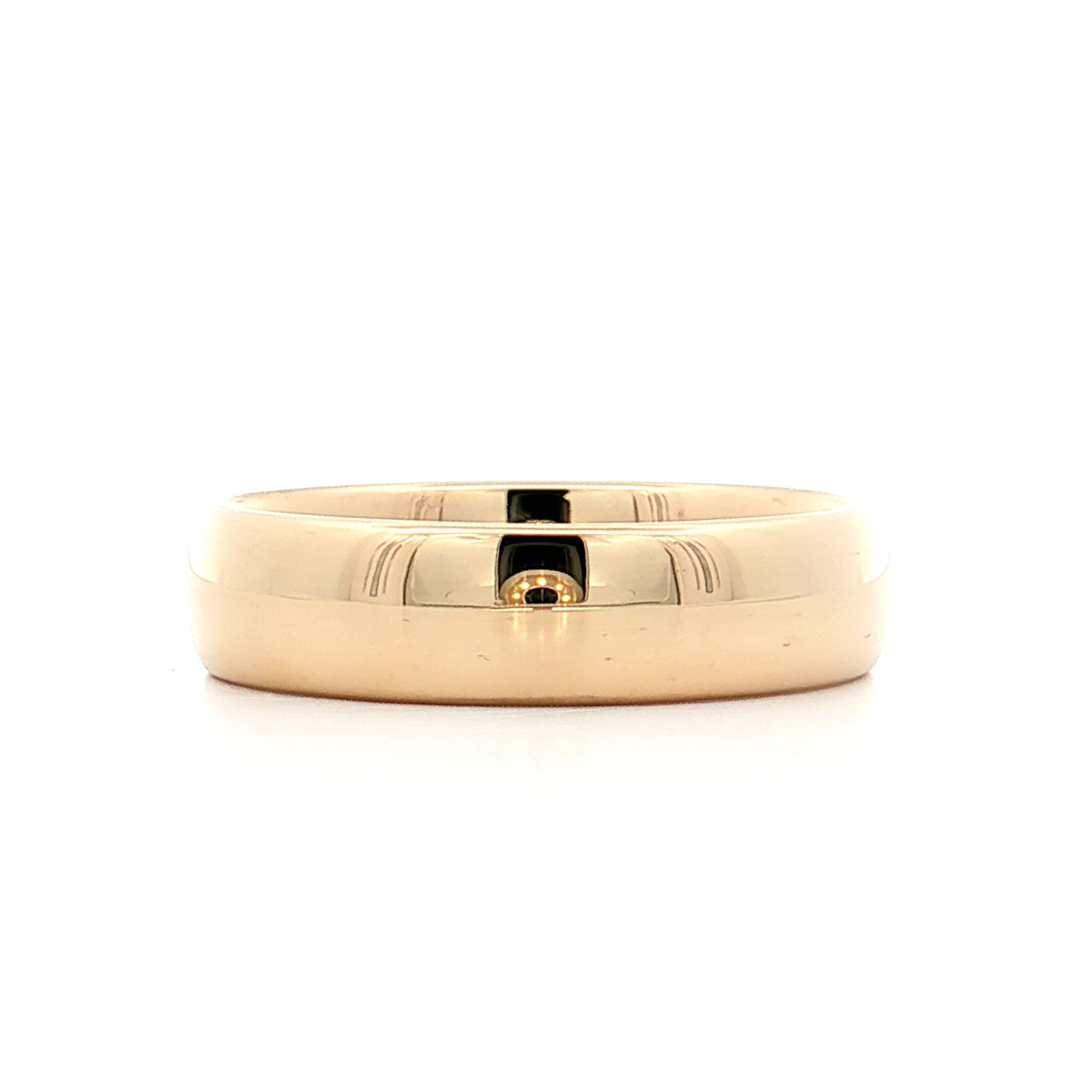Mens 6mm Eurodome Style Wedding Band 14k Yellow Gold - Image 2