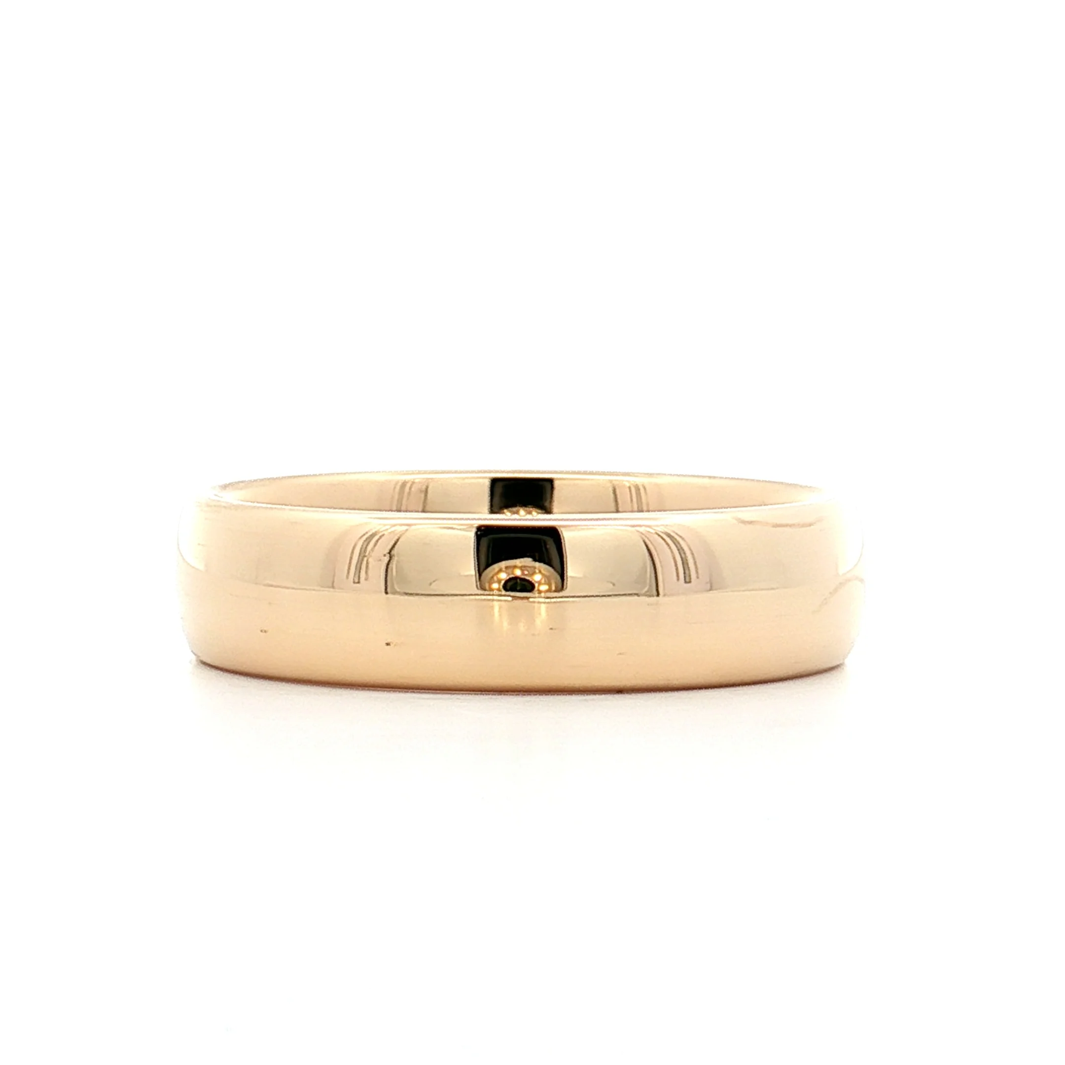 Mens 6mm Eurodome Style Wedding Band 14k Yellow Gold - Image 3
