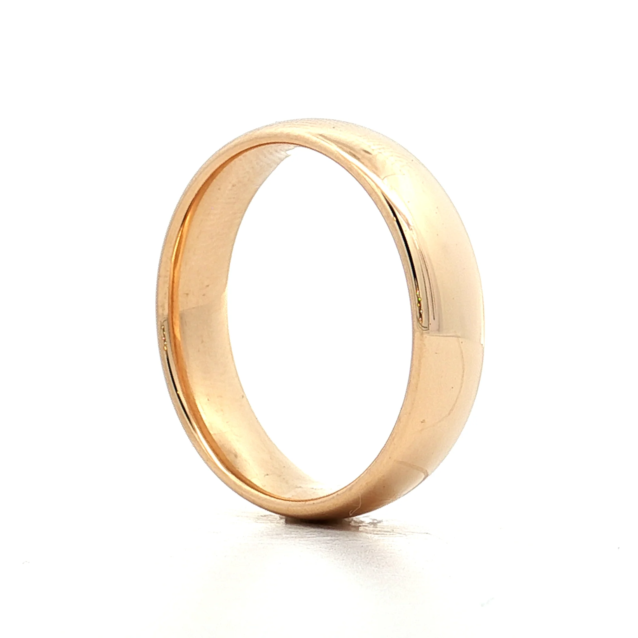 Mens 6mm Eurodome Style Wedding Band 14k Yellow Gold - Image 5