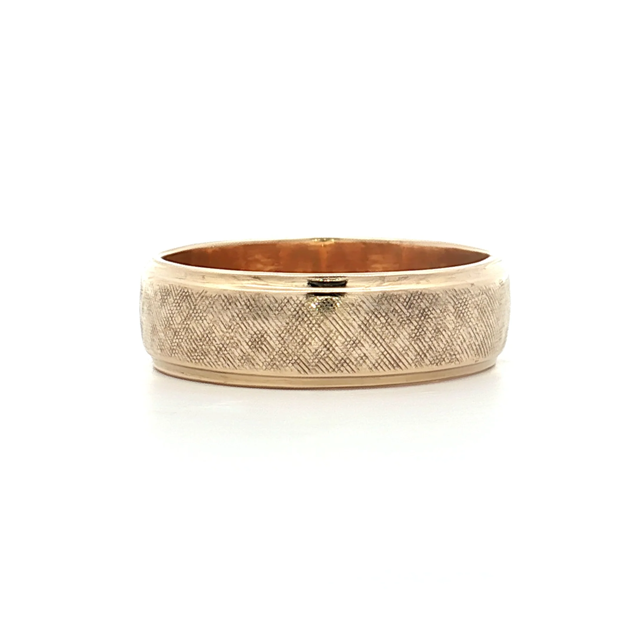 Mens 6mm Florentine Step Edge Wedding Band 14k - Image 3