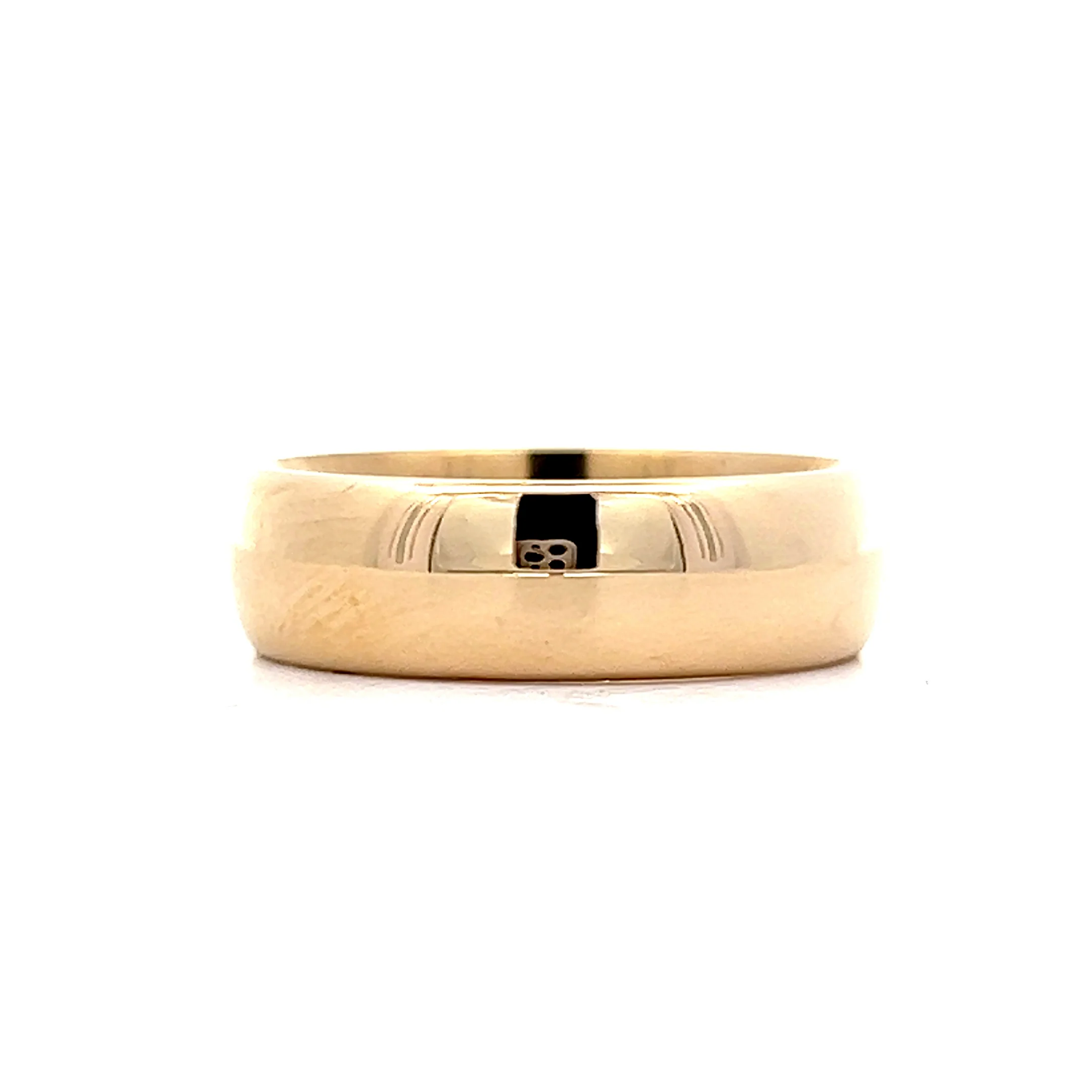 Mens 6mm Half Round Comfort Wedding Band in 14k - Image 3