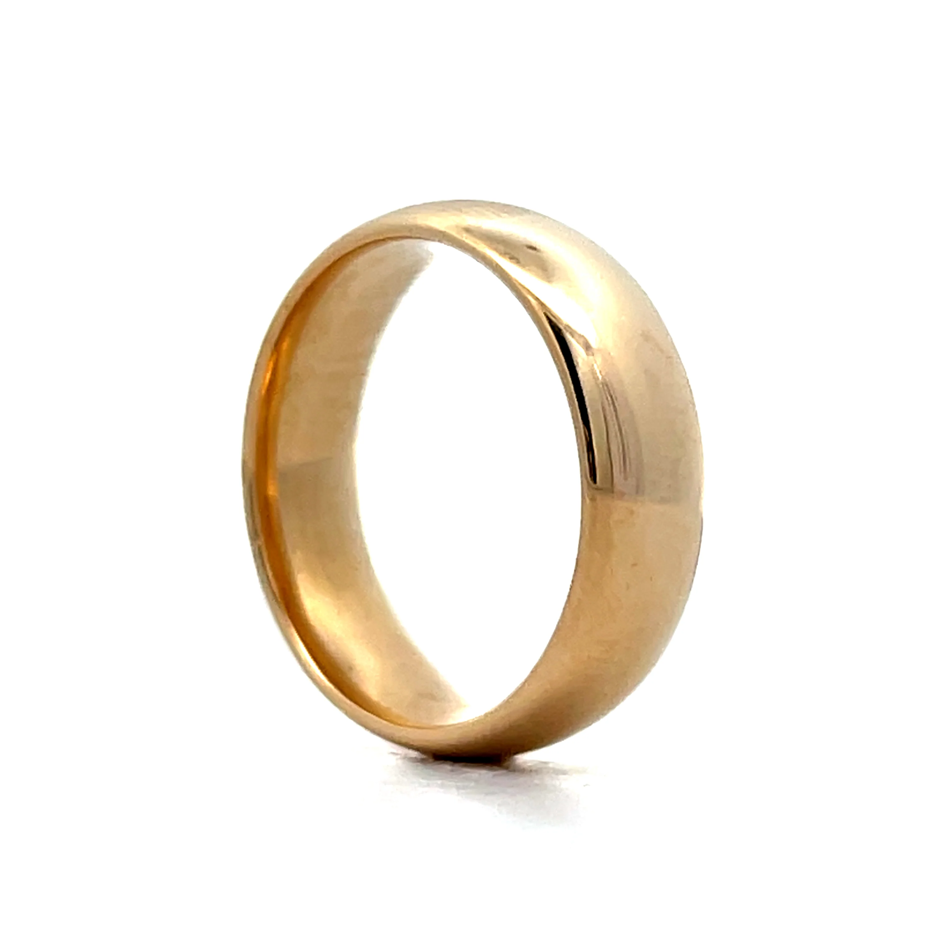 Mens 6mm Half Round Comfort Wedding Band in 14k - Image 5