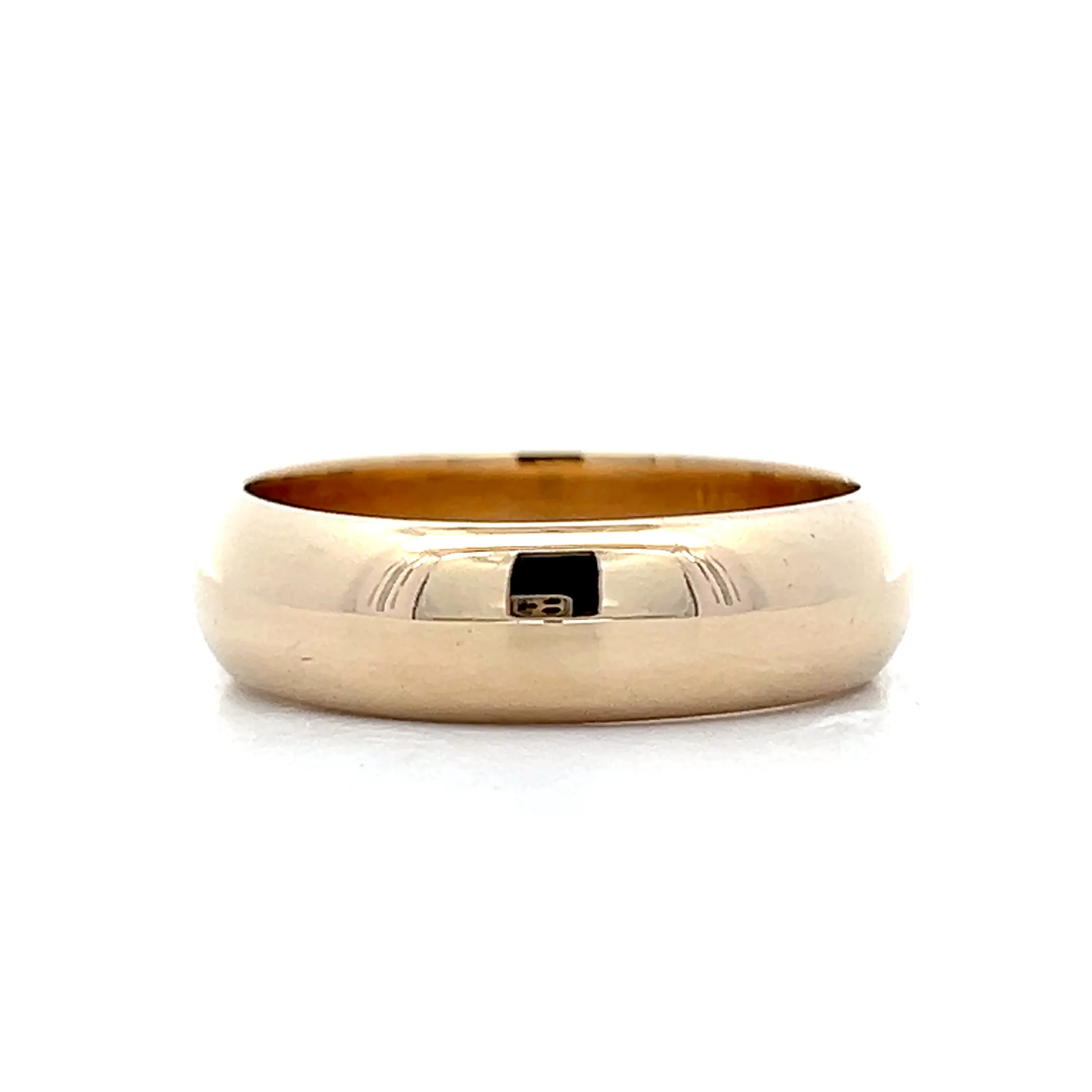 Mens 6mm Half Round Wedding Band in 14k Yellow Gold