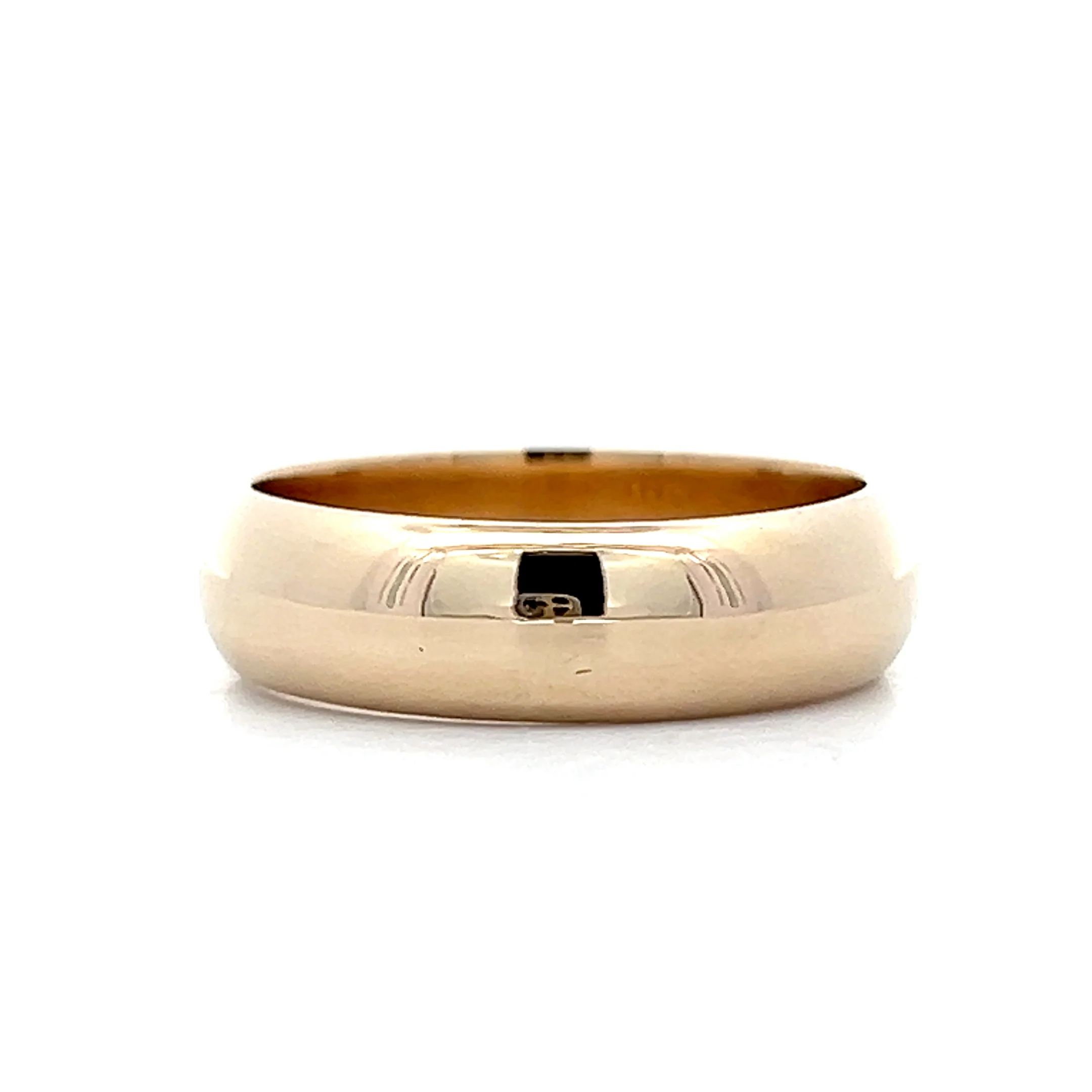 Mens 6mm Half Round Wedding Band in 14k Yellow Gold - Image 3