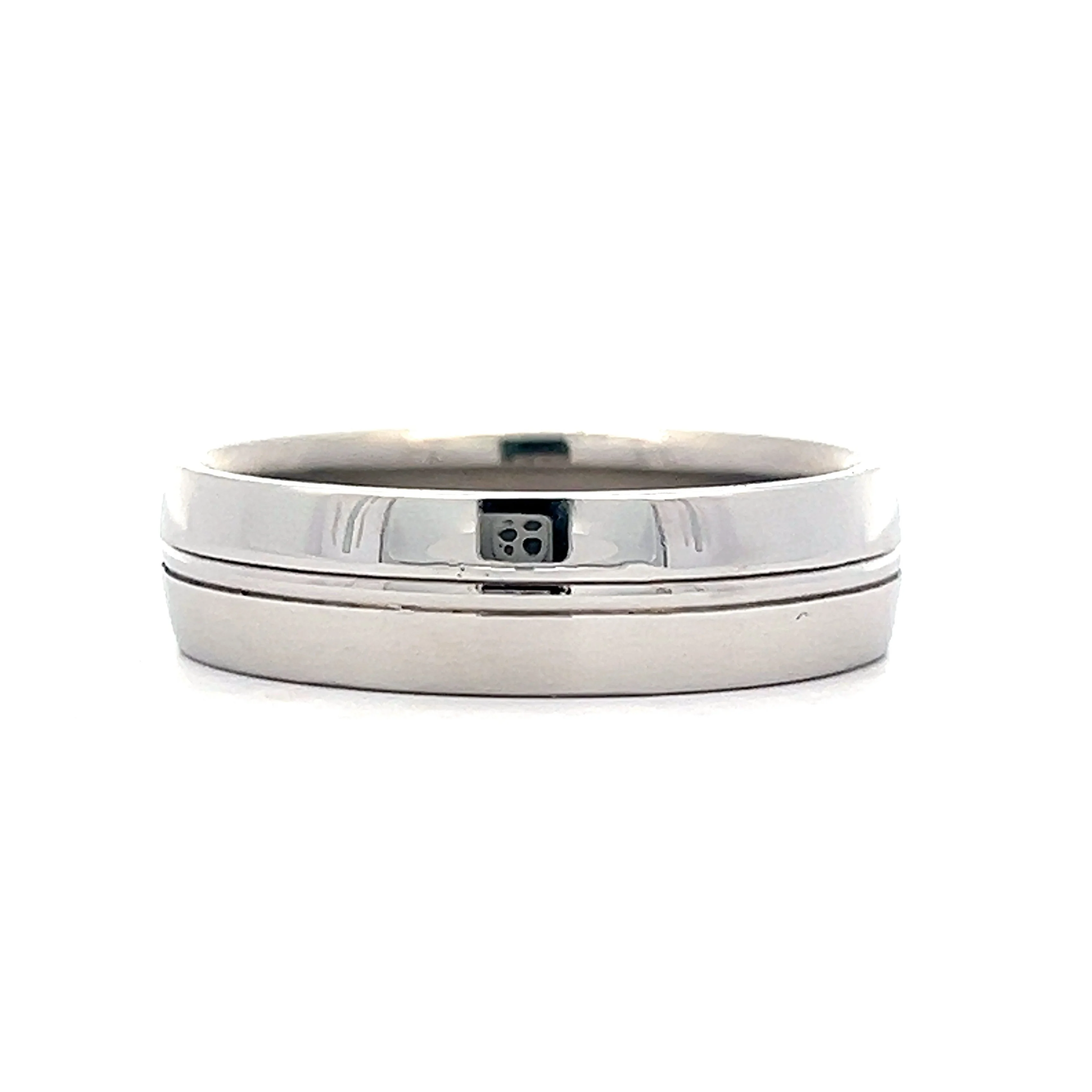Men's 6mm Half Round Wedding Band in Platinum - Image 3
