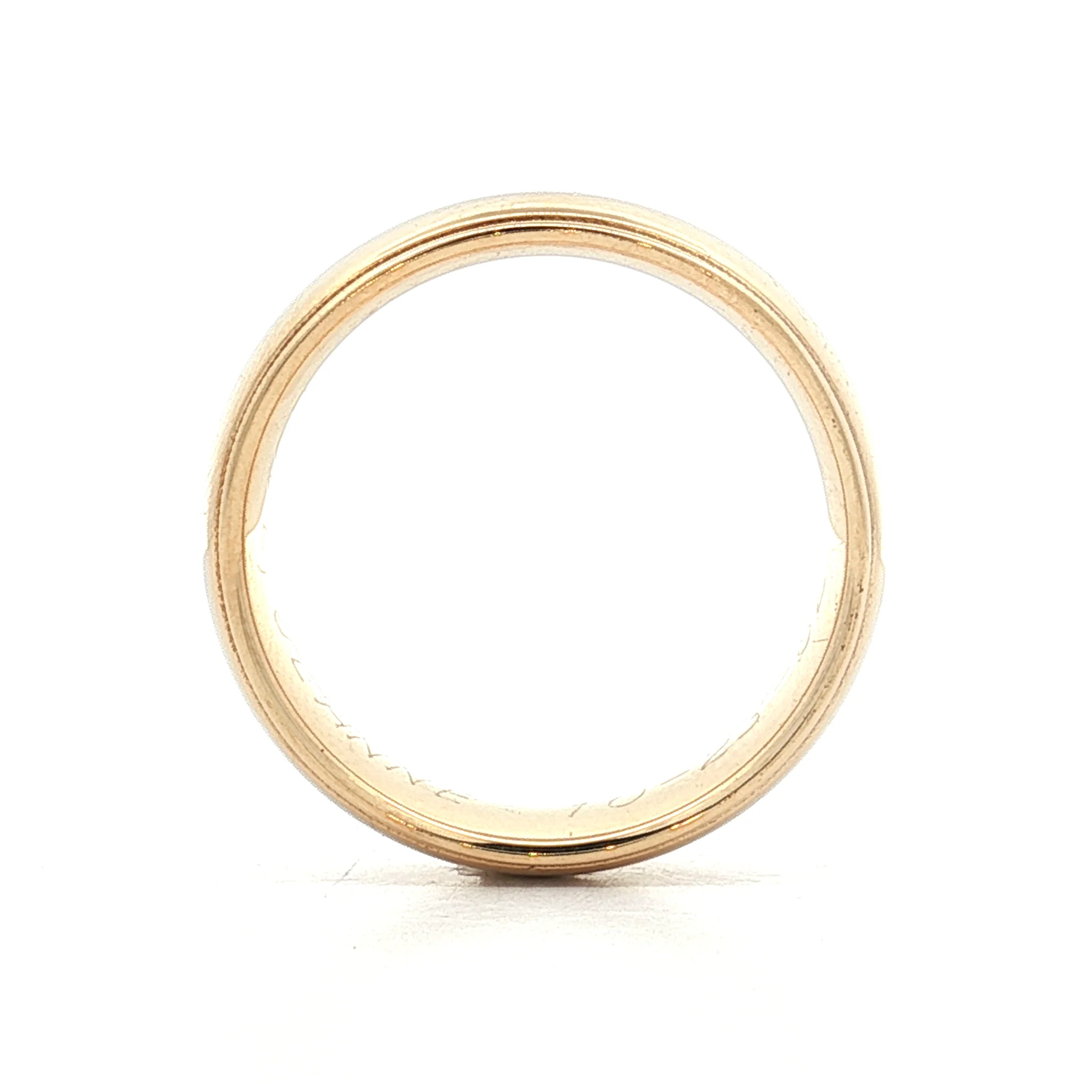 Mens 6mm Milgrain Step Edge Wedding Band 14k - Image 4