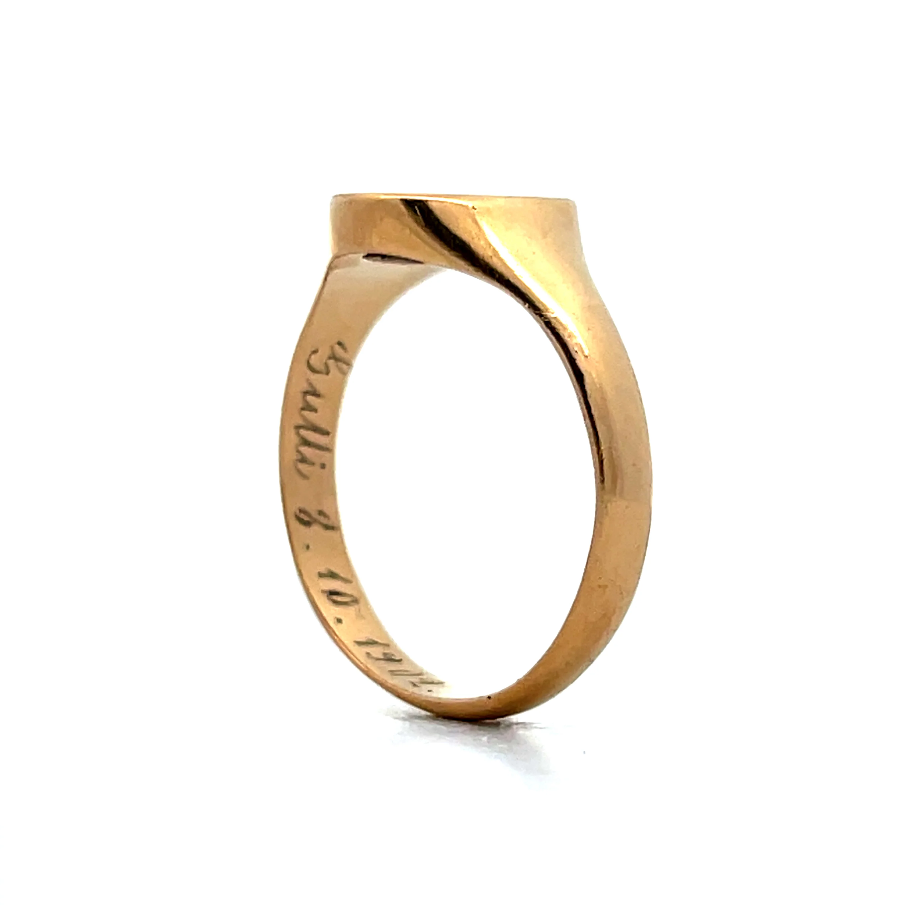 Mens Antique Edwardian Carnelian Signet Ring in 18k - Image 5