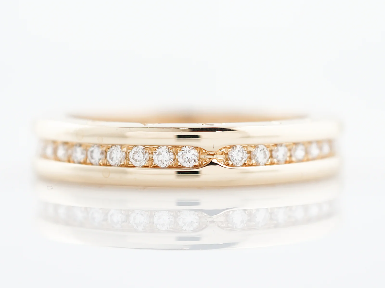 Men's Bulgari Ring Modern 1.20 Round Brilliant Cut Diamonds in 18k Yellow Gold