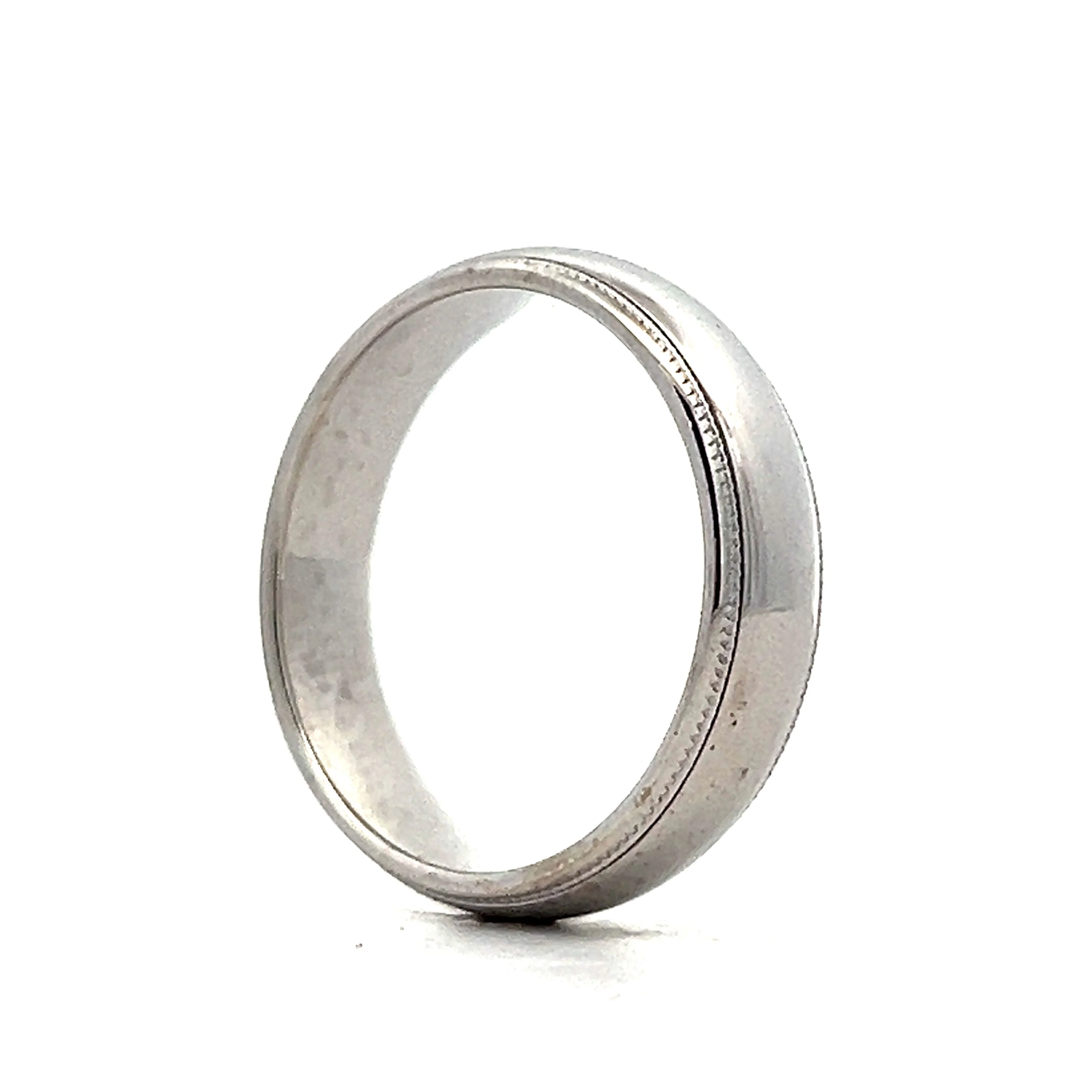 Mens Classic 5mm Milgrain Wedding Band in 14k - Image 4