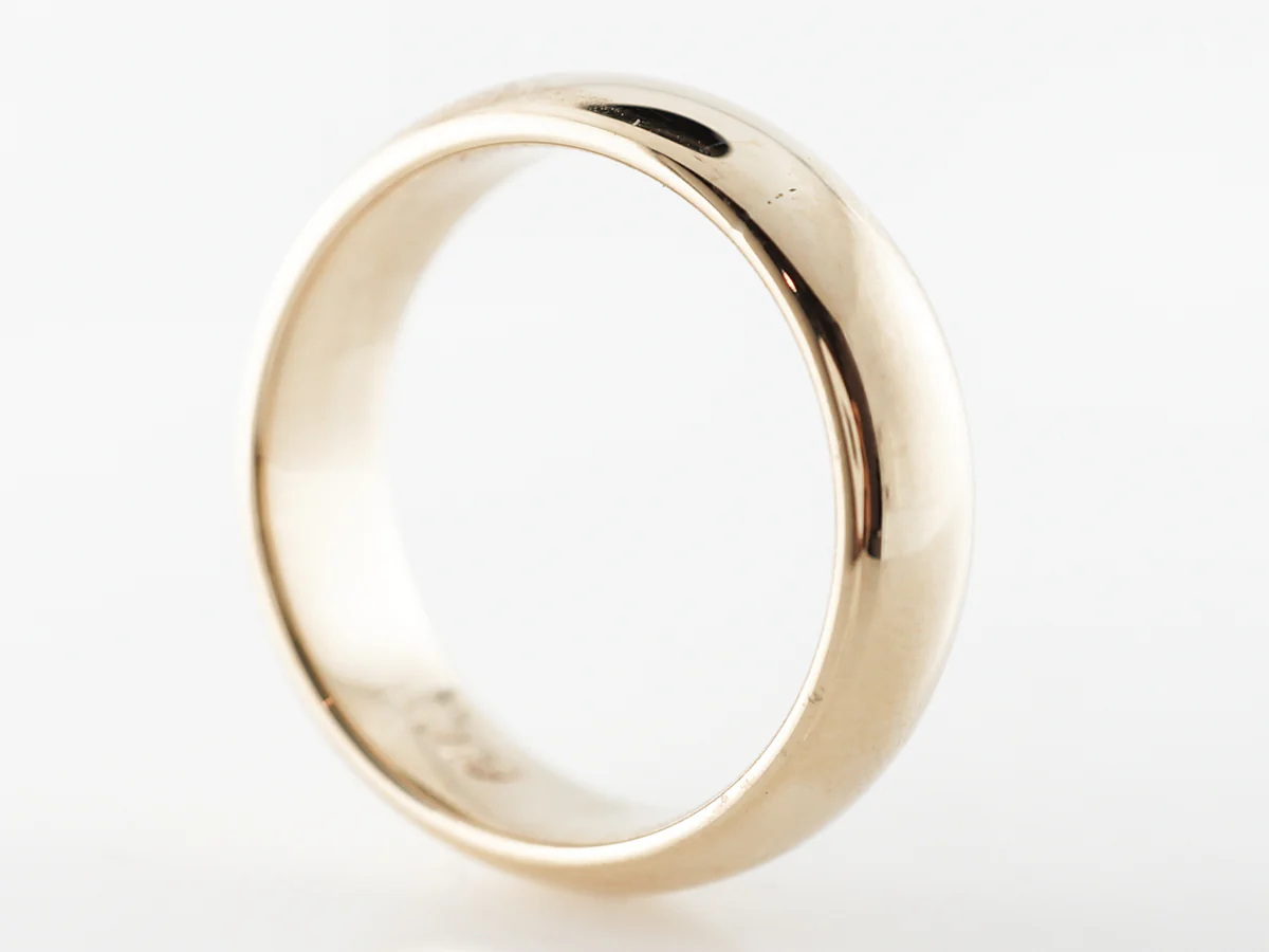 Men's Comfort Fit Wedding Band in 14k Yellow Gold - Image 4