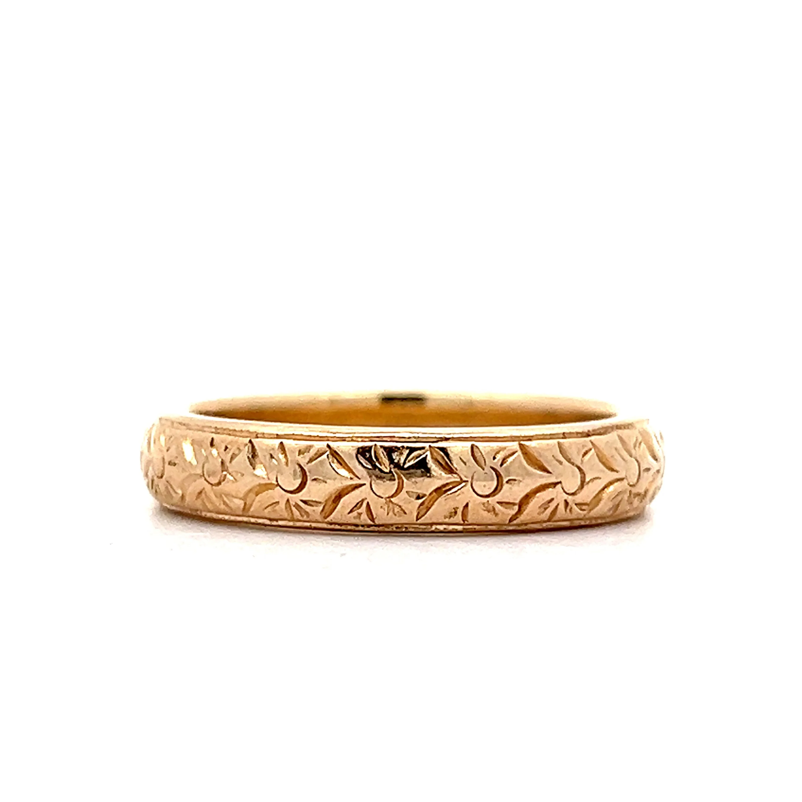 Mens Edwardian Wedding Band in 14k Yellow Gold