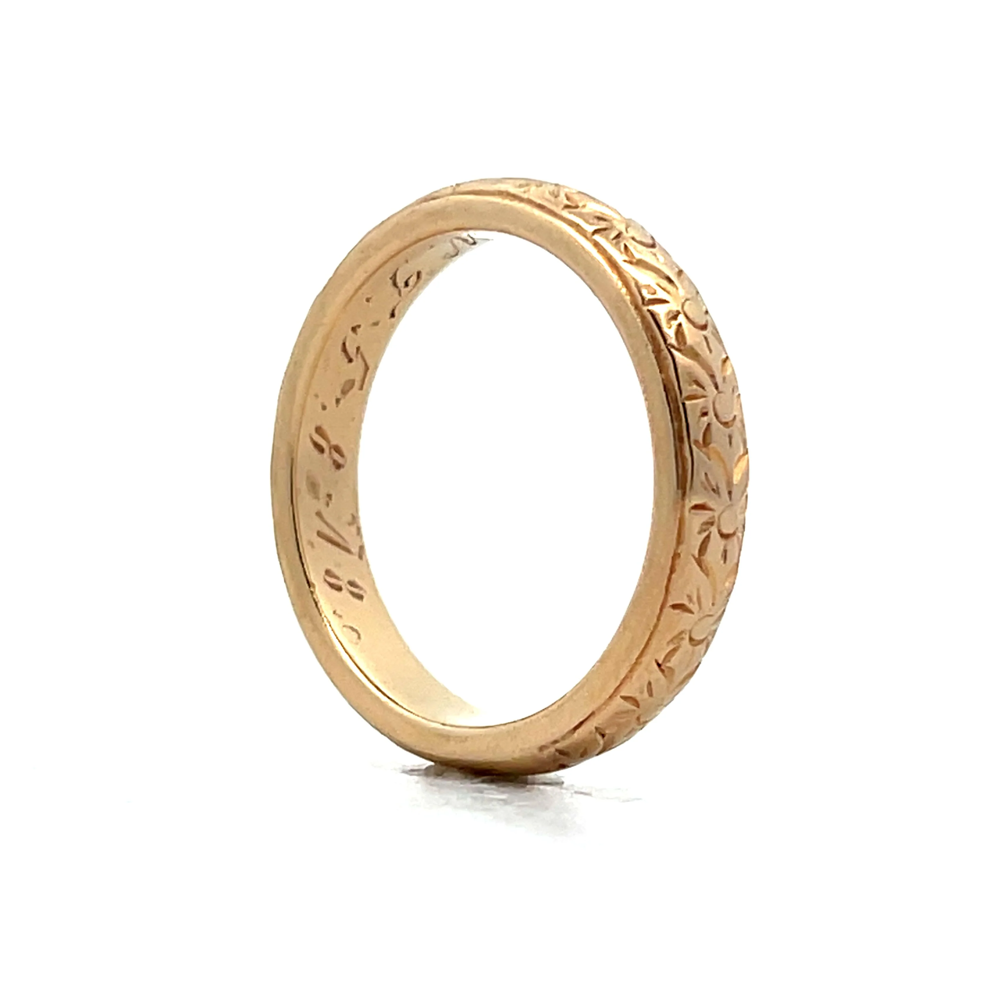 Mens Edwardian Wedding Band in 14k Yellow Gold - Image 5