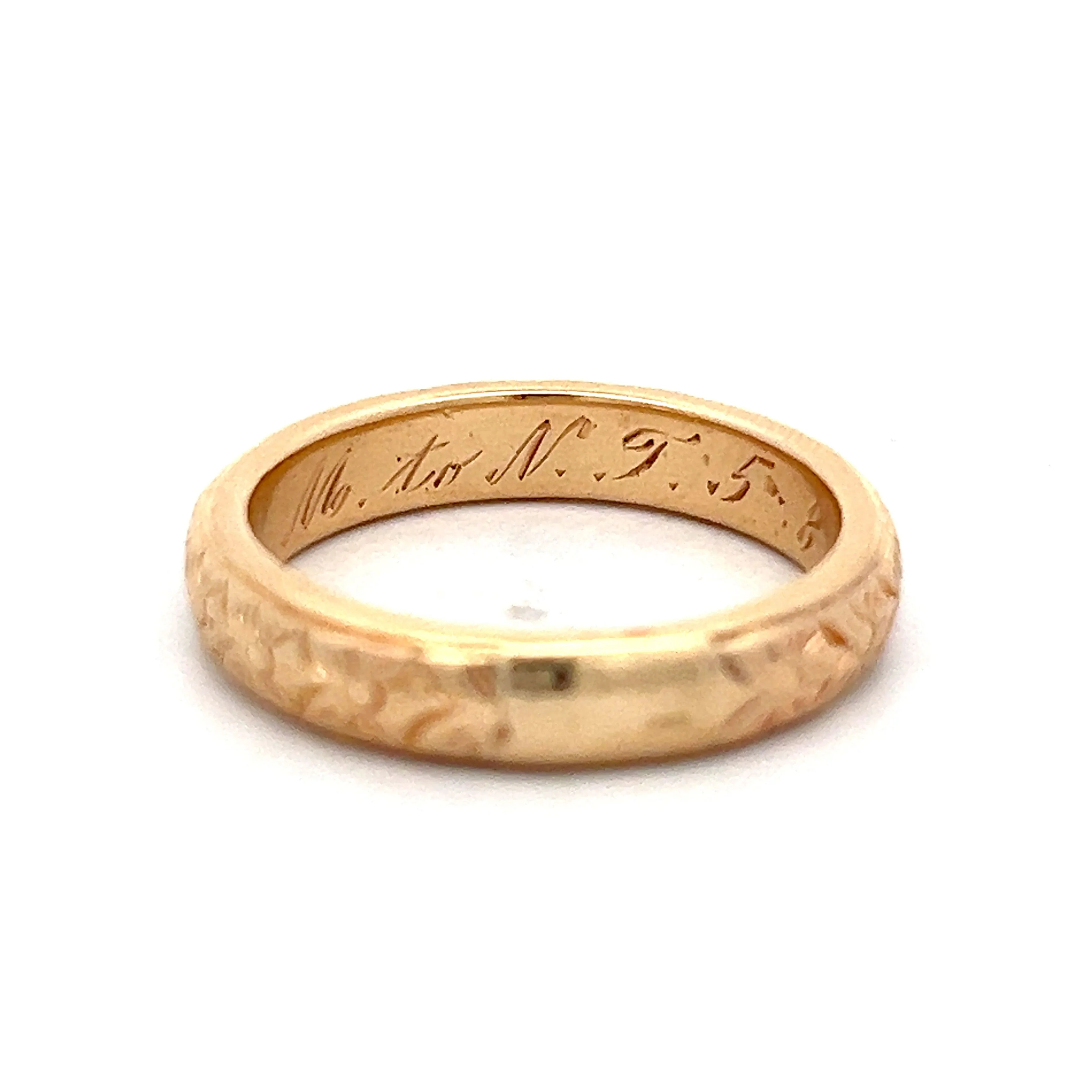 Mens Edwardian Wedding Band in 14k Yellow Gold - Image 6