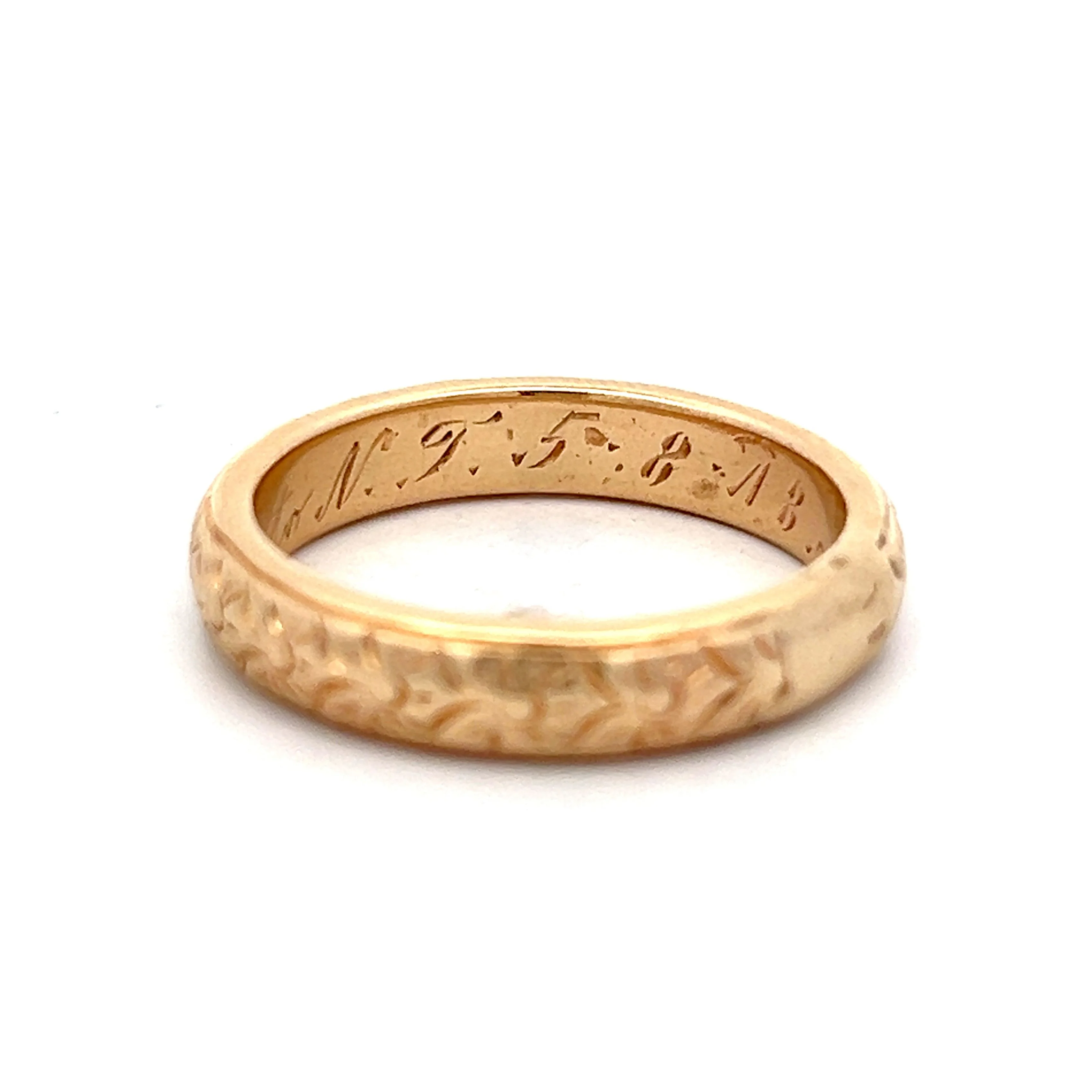 Mens Edwardian Wedding Band in 14k Yellow Gold - Image 8