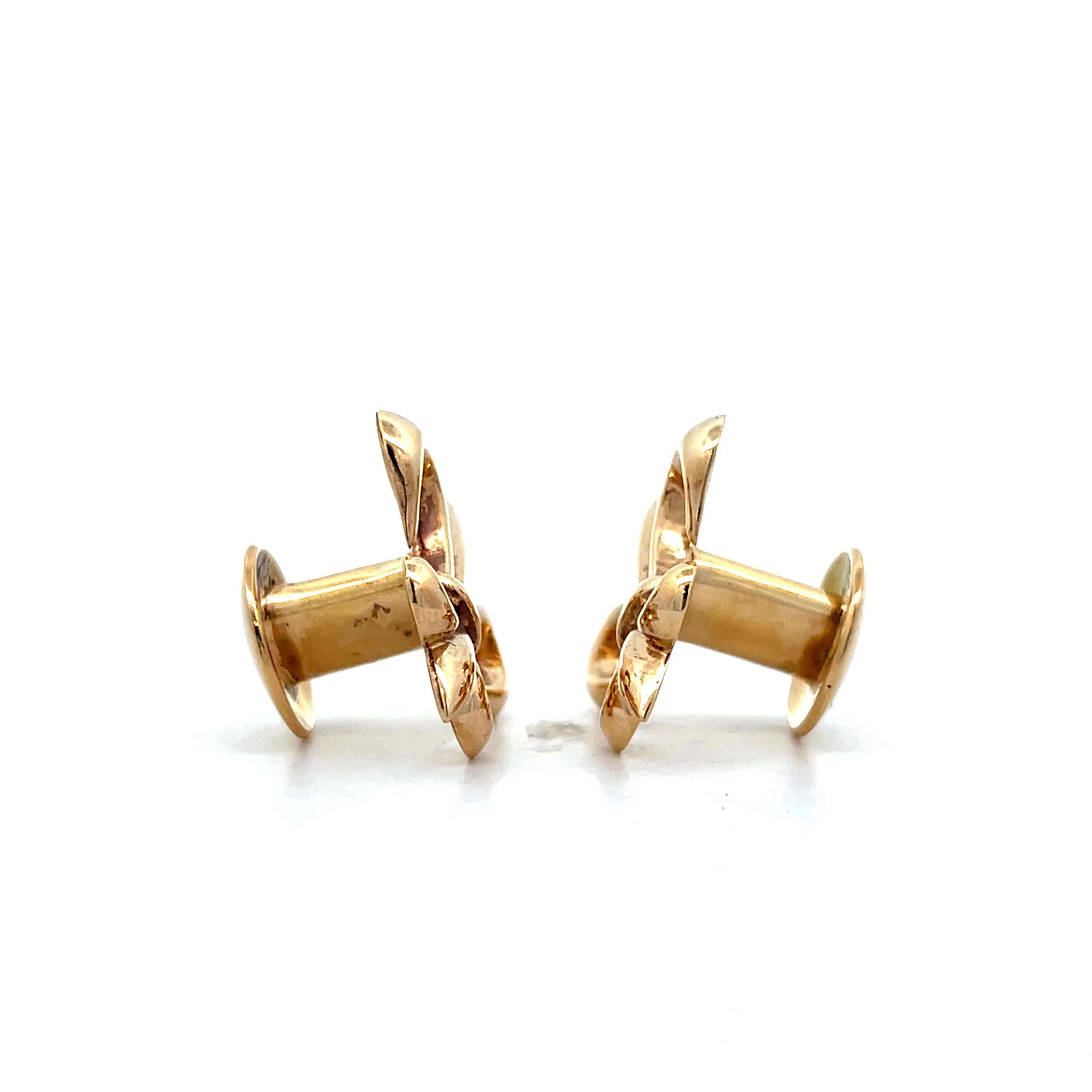 Mens Fleur De Lis Cufflinks in 14k Yellow Gold - Image 4
