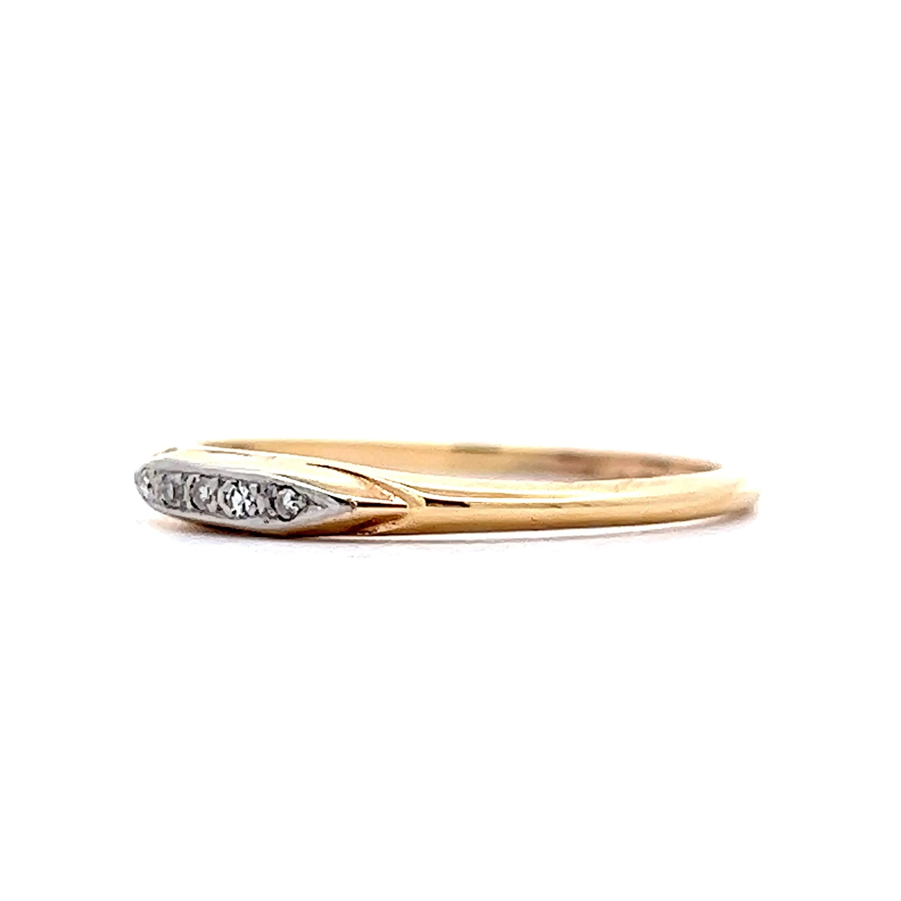 Men's Retro Two-Toned Diamond Wedding Band in 14k - Image 2