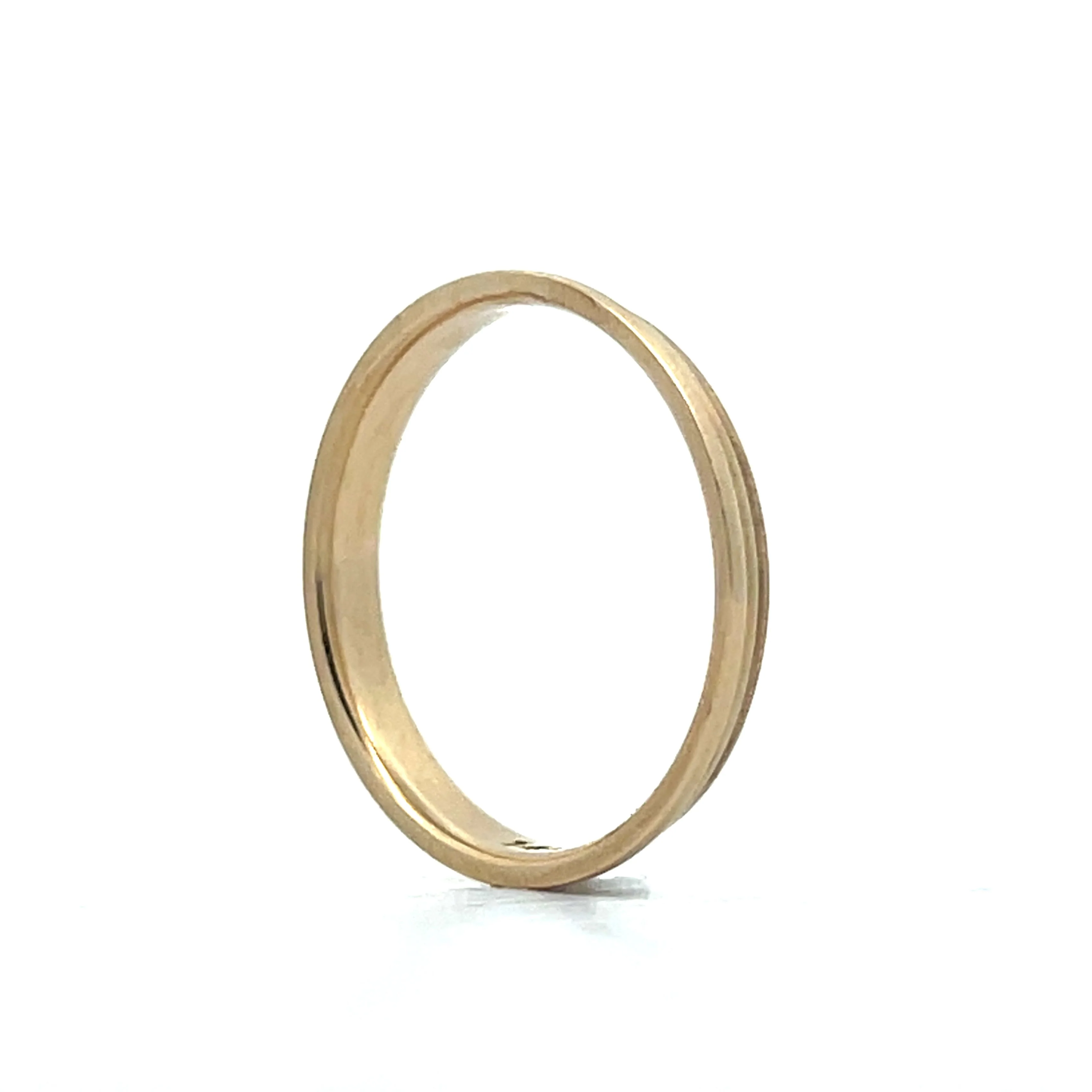 Mens Ridged Vintage Wedding Band in 14k Yellow Gold - Image 5