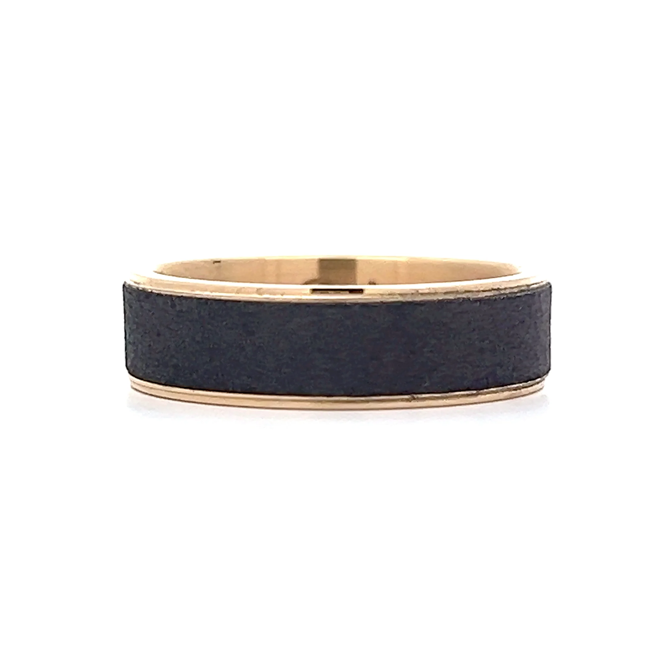 Mens Sandblast Tantalum Wedding Band in 14k - Image 3