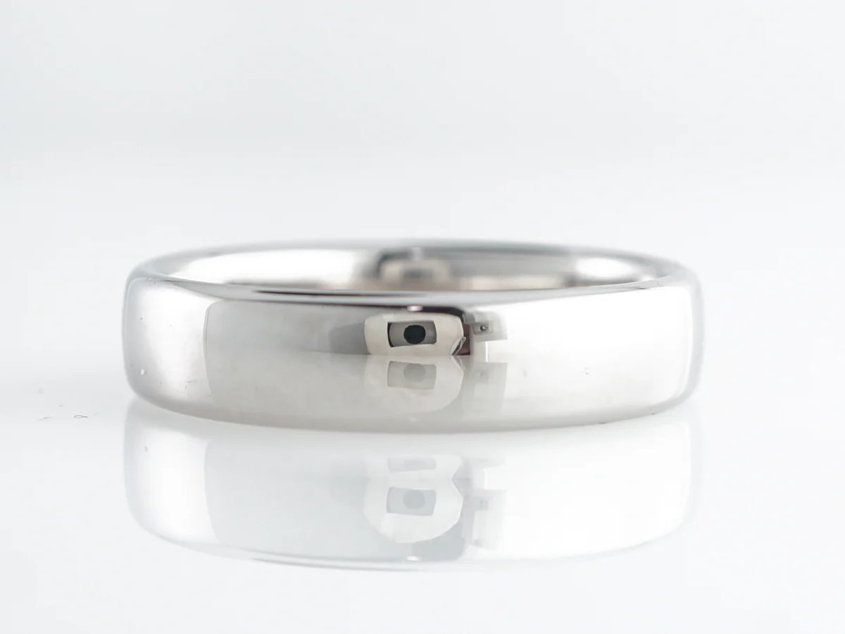 Men's Simple Wedding Band in 14k White Gold