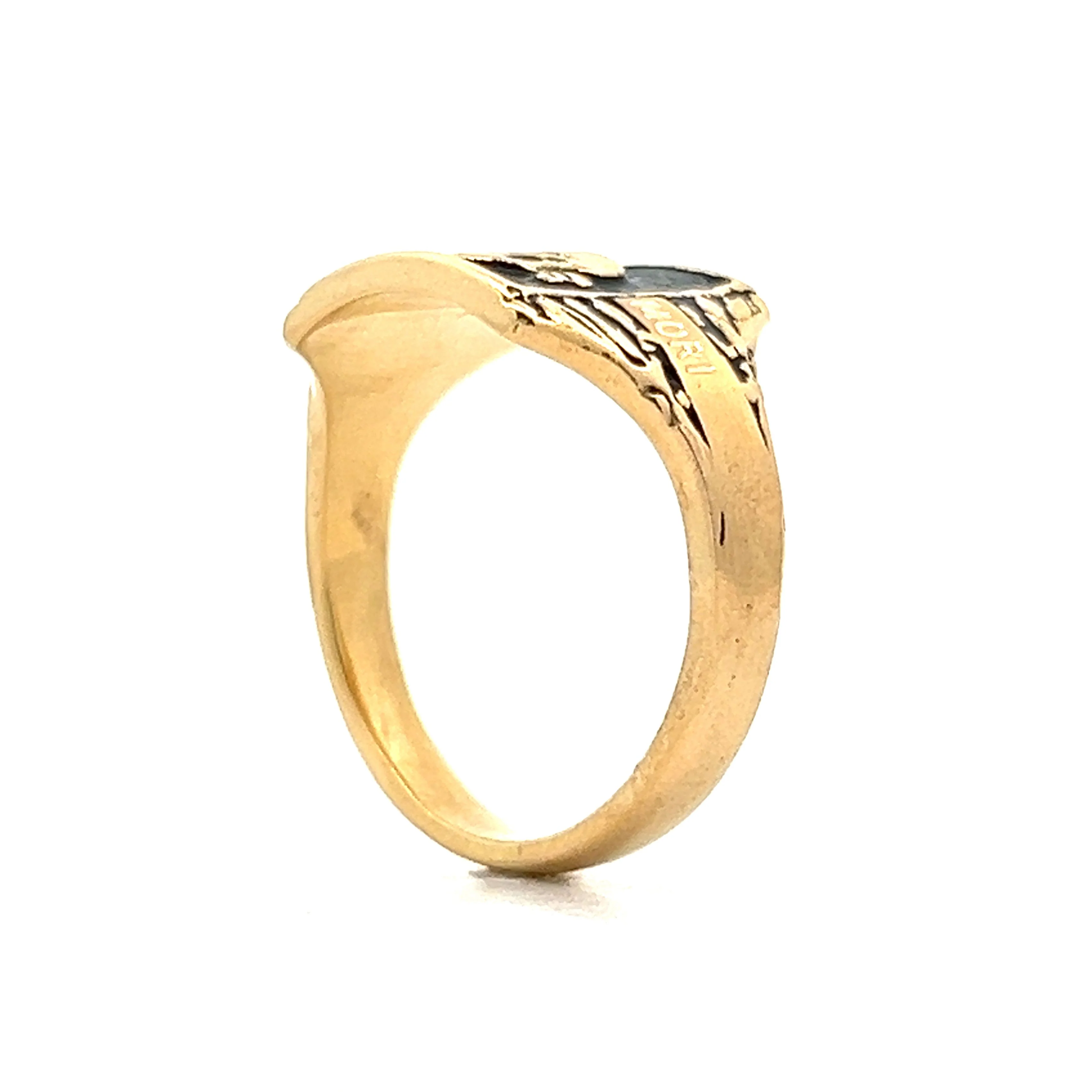 Men's Skull Momento Mori Ring in 18k Yellow Gold - Image 5