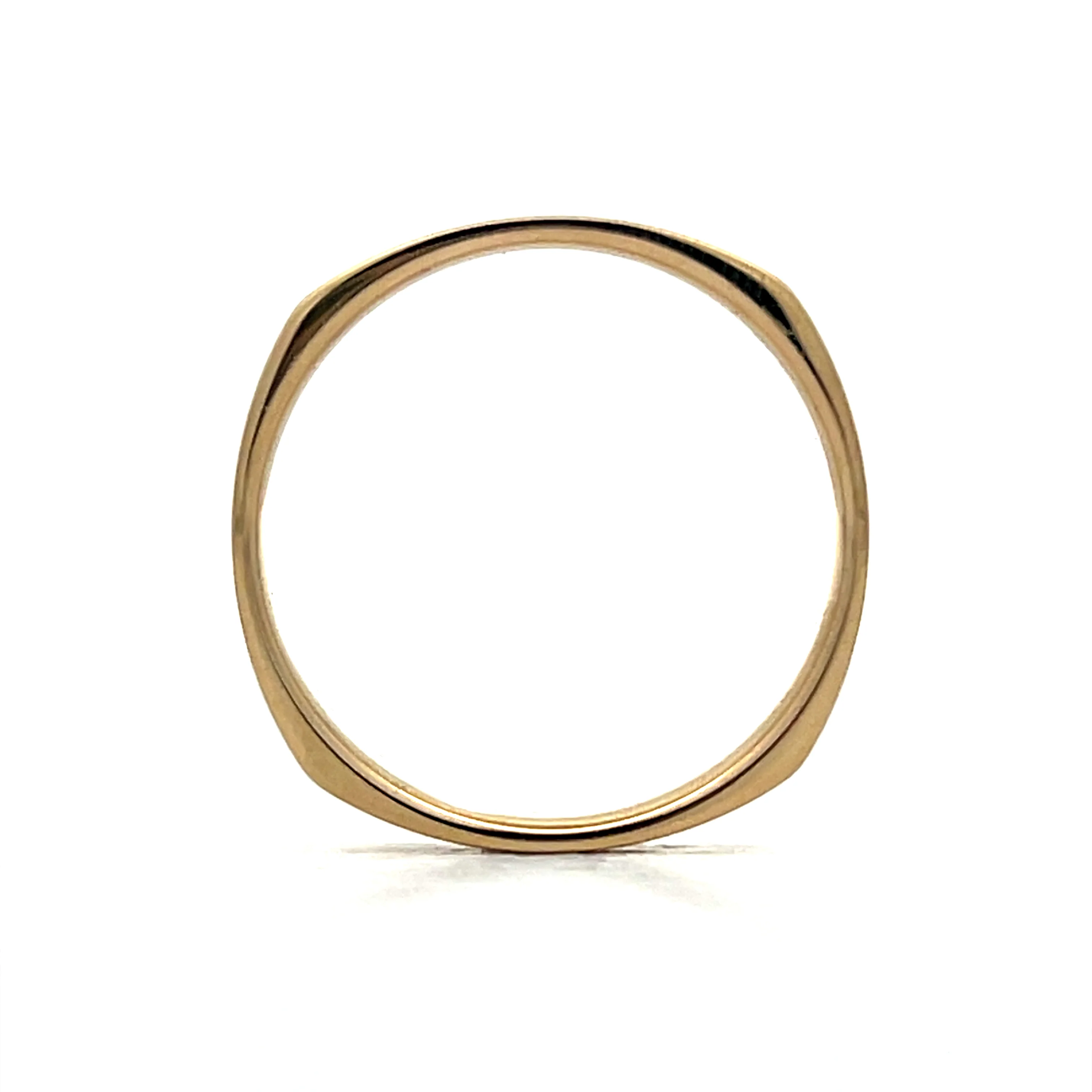 Men's Square Edge Wedding Band in 14k Yellow Gold - Image 4