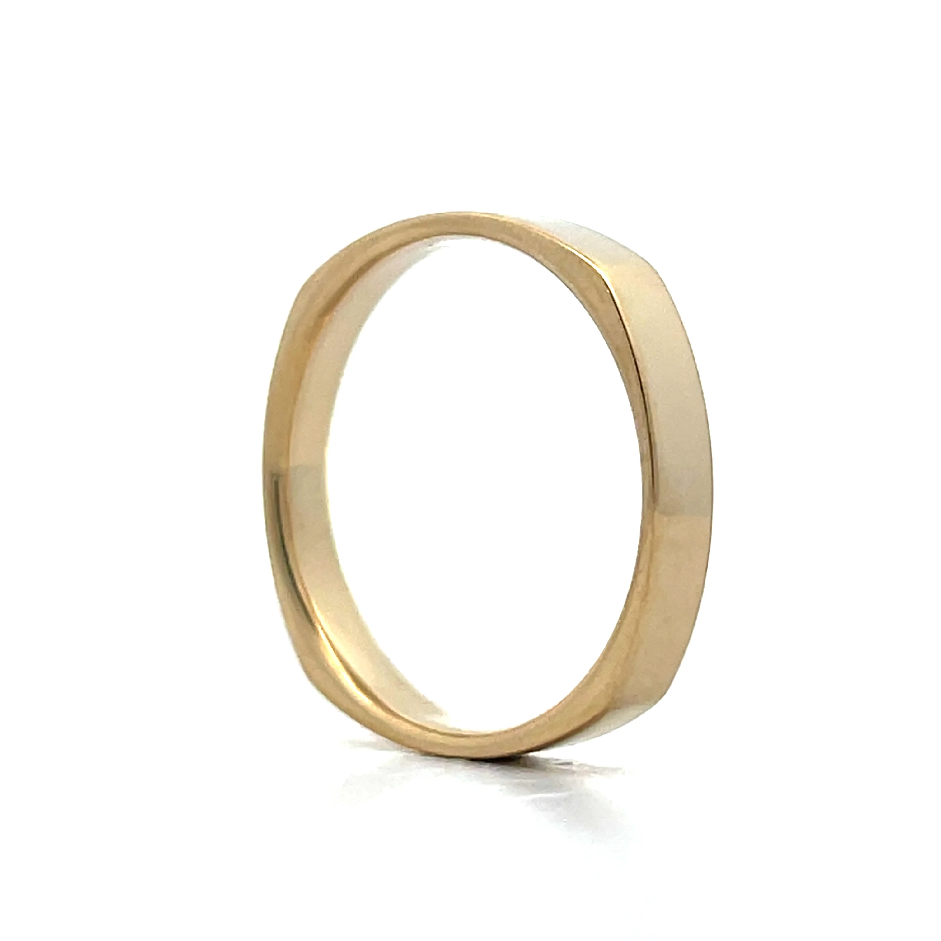 Men's Square Edge Wedding Band in 14k Yellow Gold - Image 5