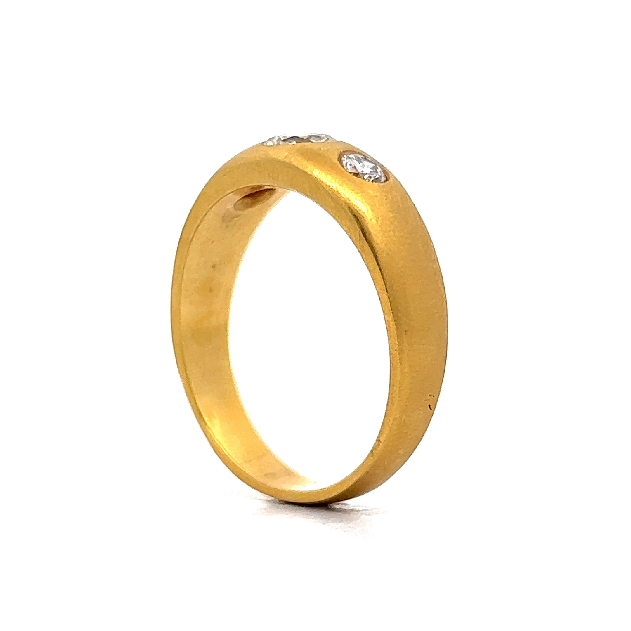 Men's Three Stone Diamond Ring in 18k Yellow Gold - Image 5