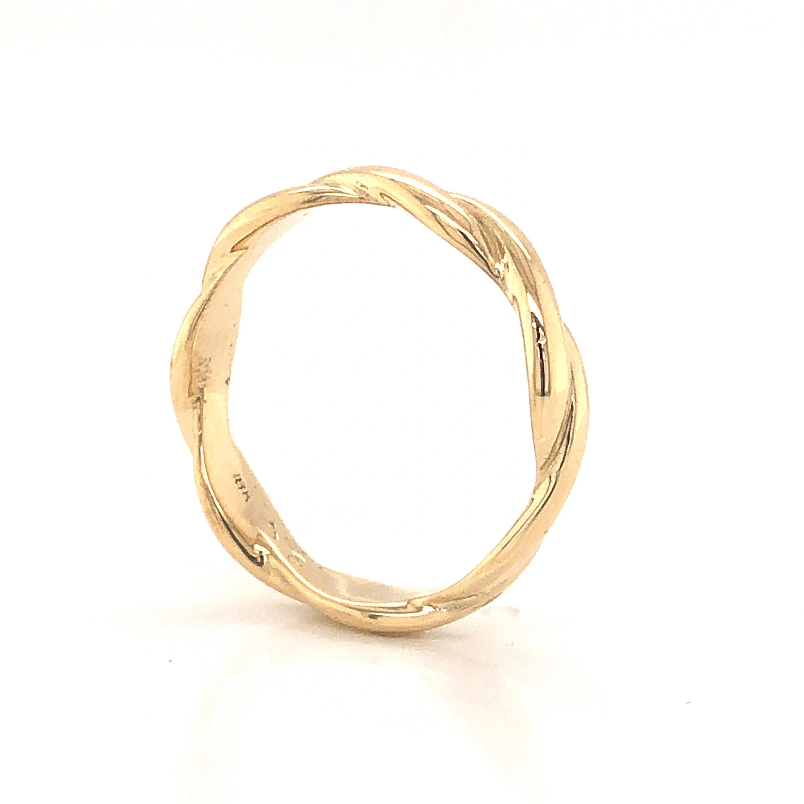 Men's Twist Wedding Band in 18k Yellow Gold - Image 5